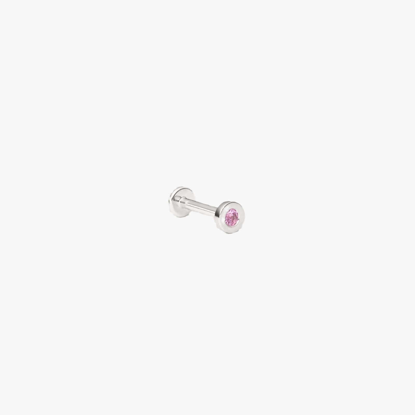 BUTTON LABRET PINK SAPPHIRE & WHITE GOLD made by ENNUI