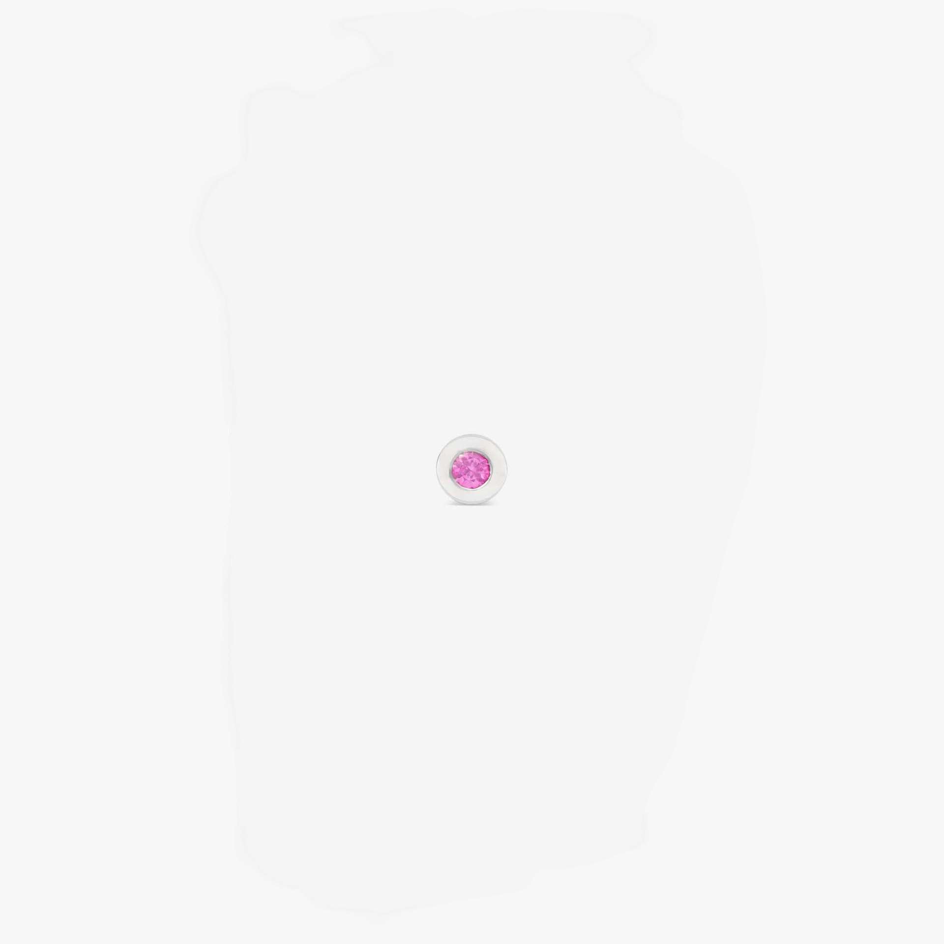 BUTTON LABRET PINK SAPPHIRE & WHITE GOLD made by ENNUI