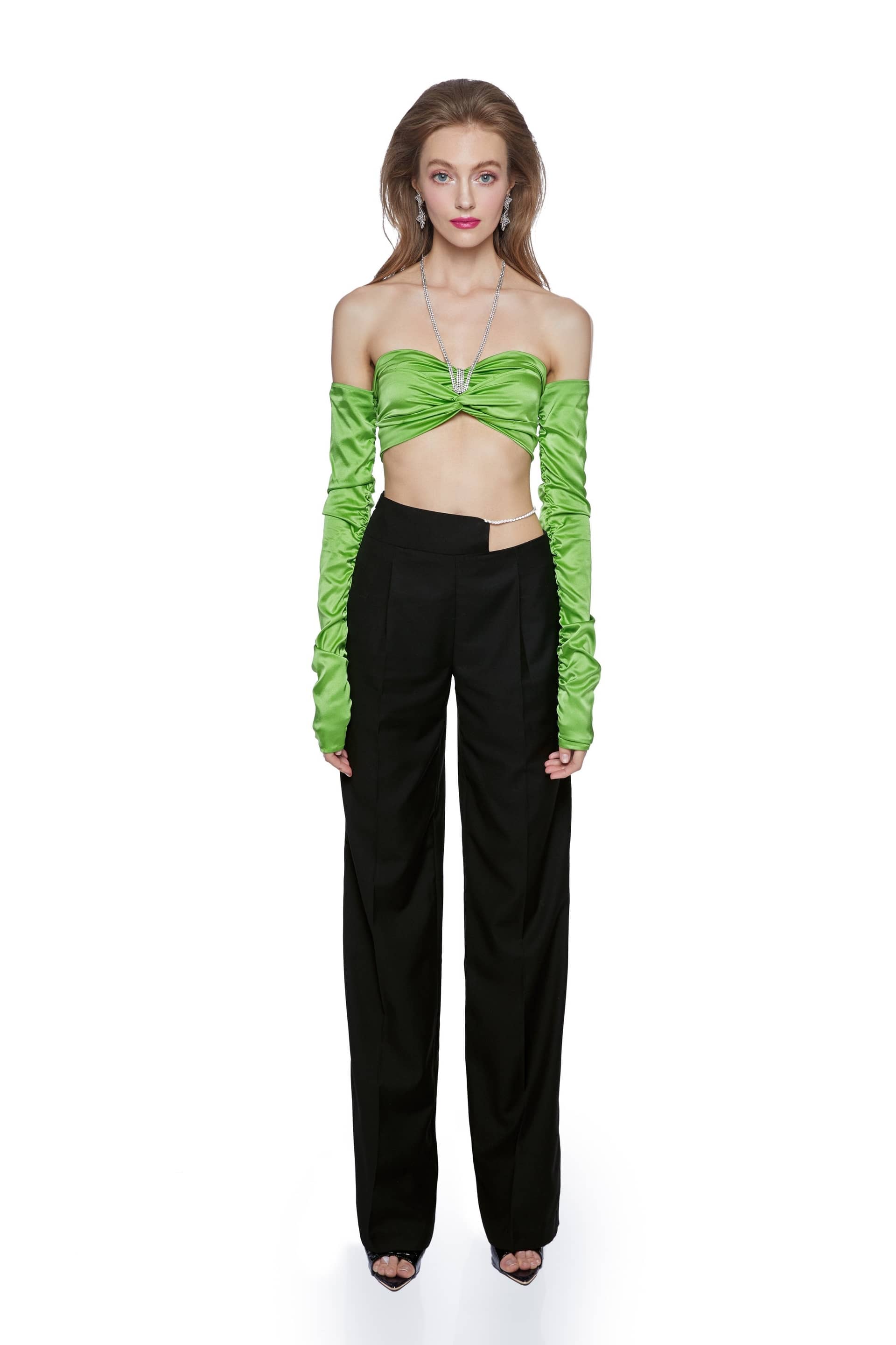 Black Hallie Wide Leg Pants in Black made by Nana Jacqueline