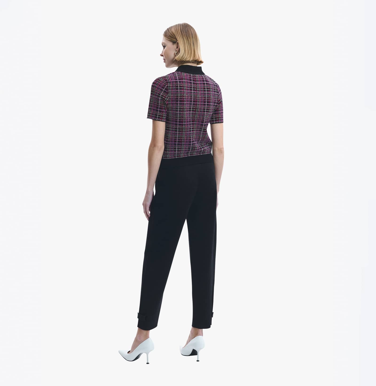 SILK AND WOOL PLEATED PANTS - CRUSH Wear in Black made by CRUSH Collection