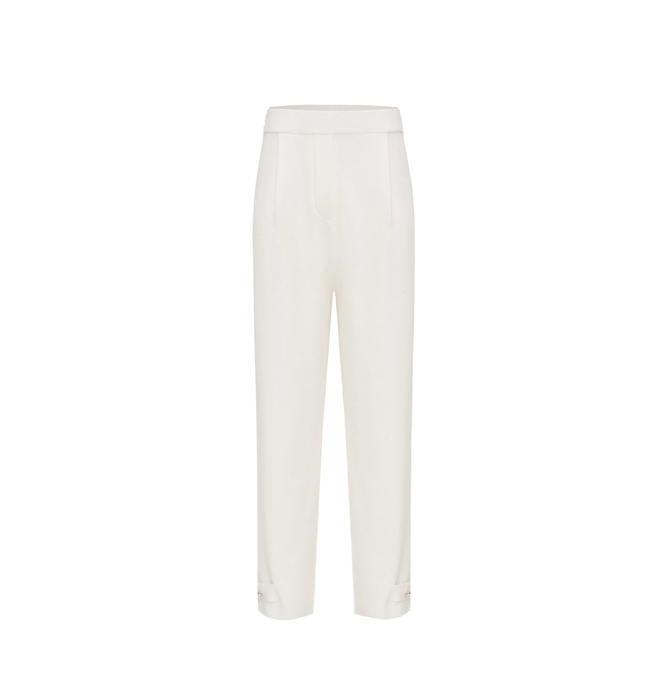 SILK AND WOOL PLEATED PANTS - CRUSH Wear in White made by CRUSH Collection