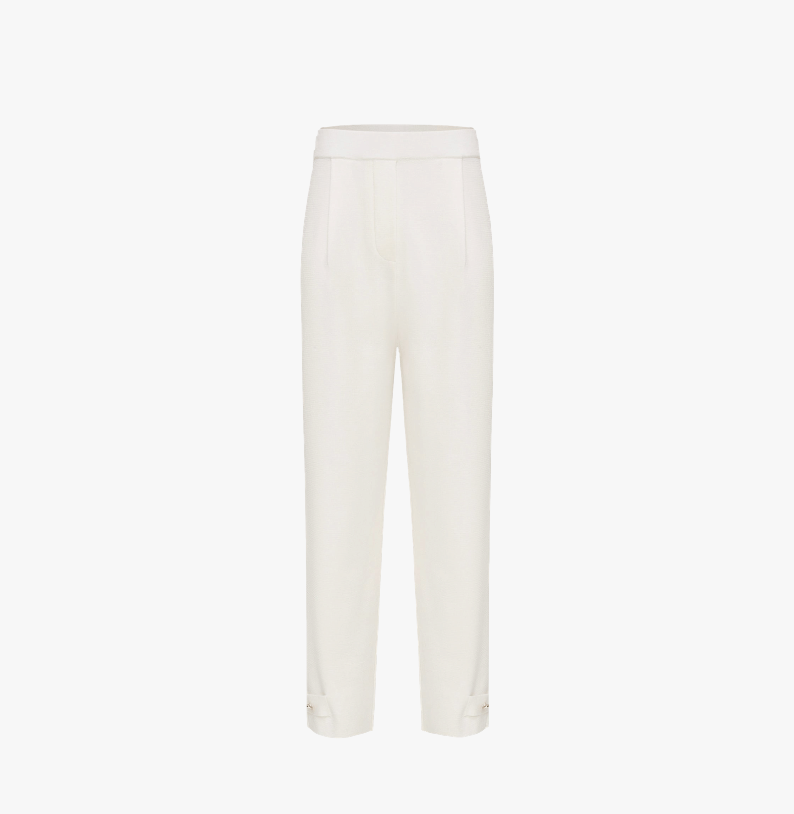 SILK AND WOOL PLEATED PANTS - CRUSH Wear in White made by CRUSH Collection