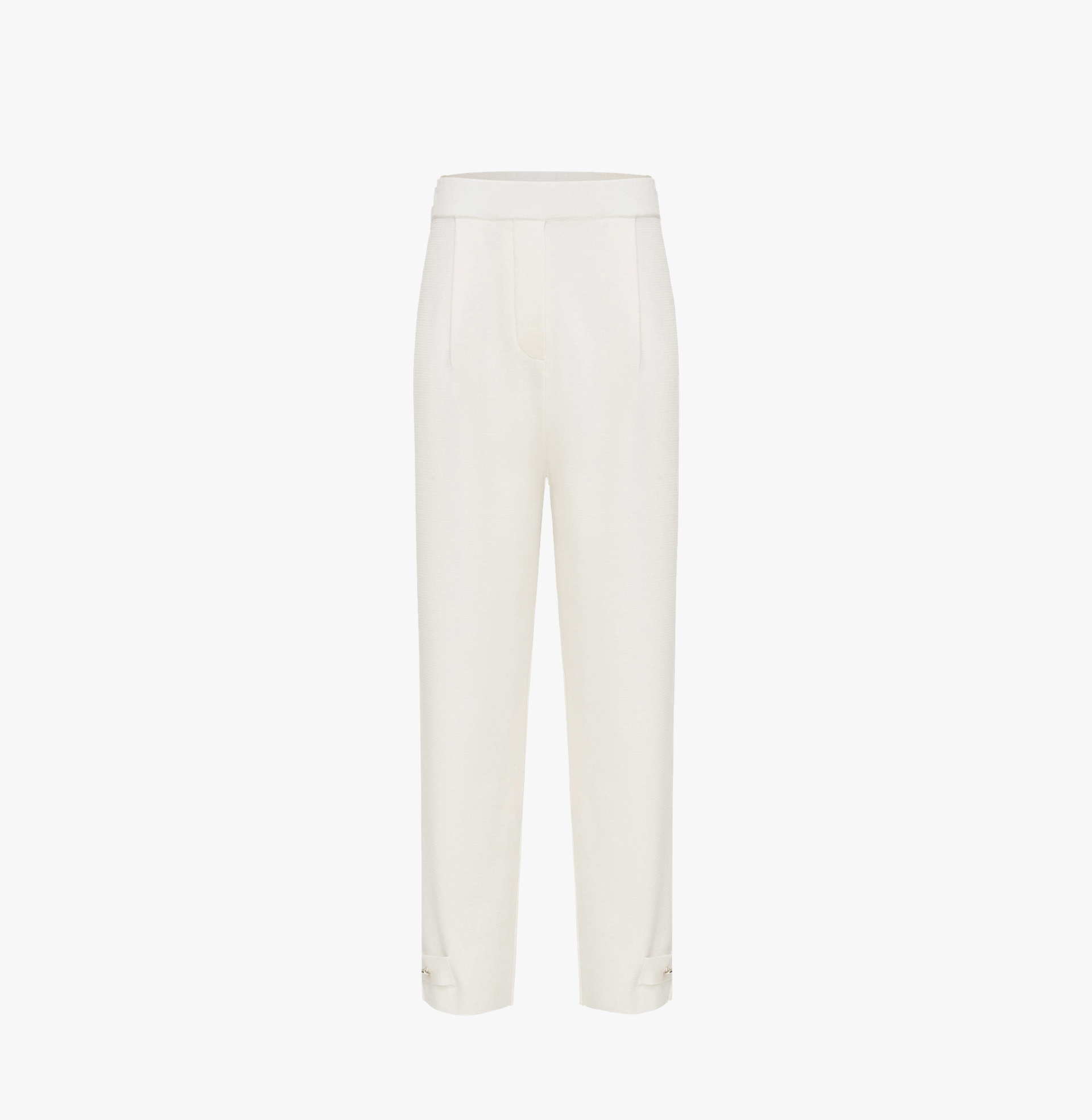 SILK AND WOOL PLEATED PANTS - CRUSH Wear in White made by CRUSH Collection