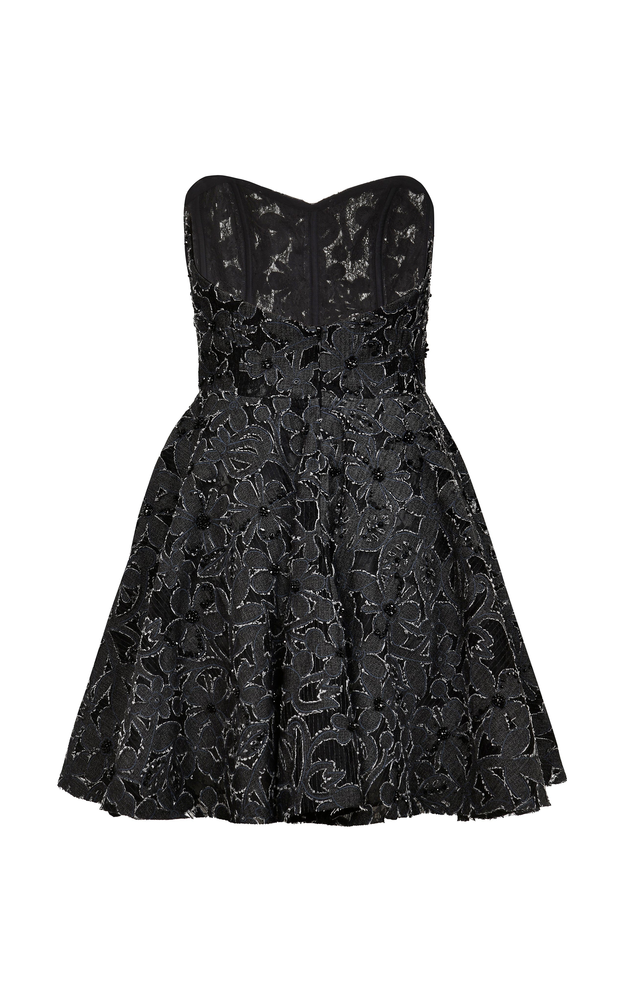 Miza Lace Denim Dress - Hand-embroidered made by Francesca Miranda