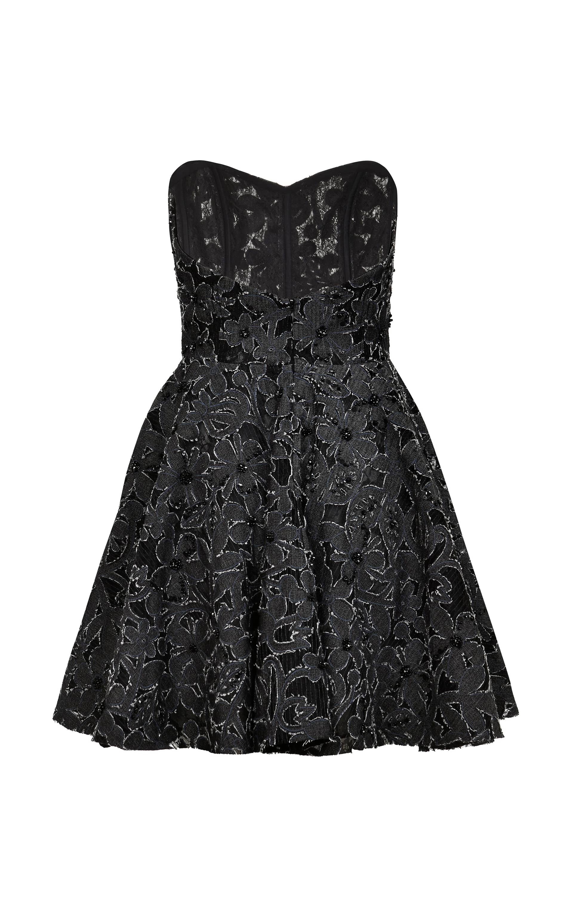 Miza Lace Denim Dress - Hand-embroidered made by Francesca Miranda