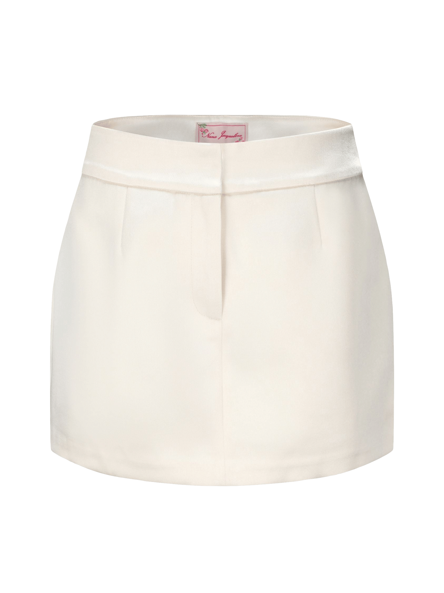 Elle Satin Mini Skirt (White) (Final Sale) in White made by Nana Jacqueline