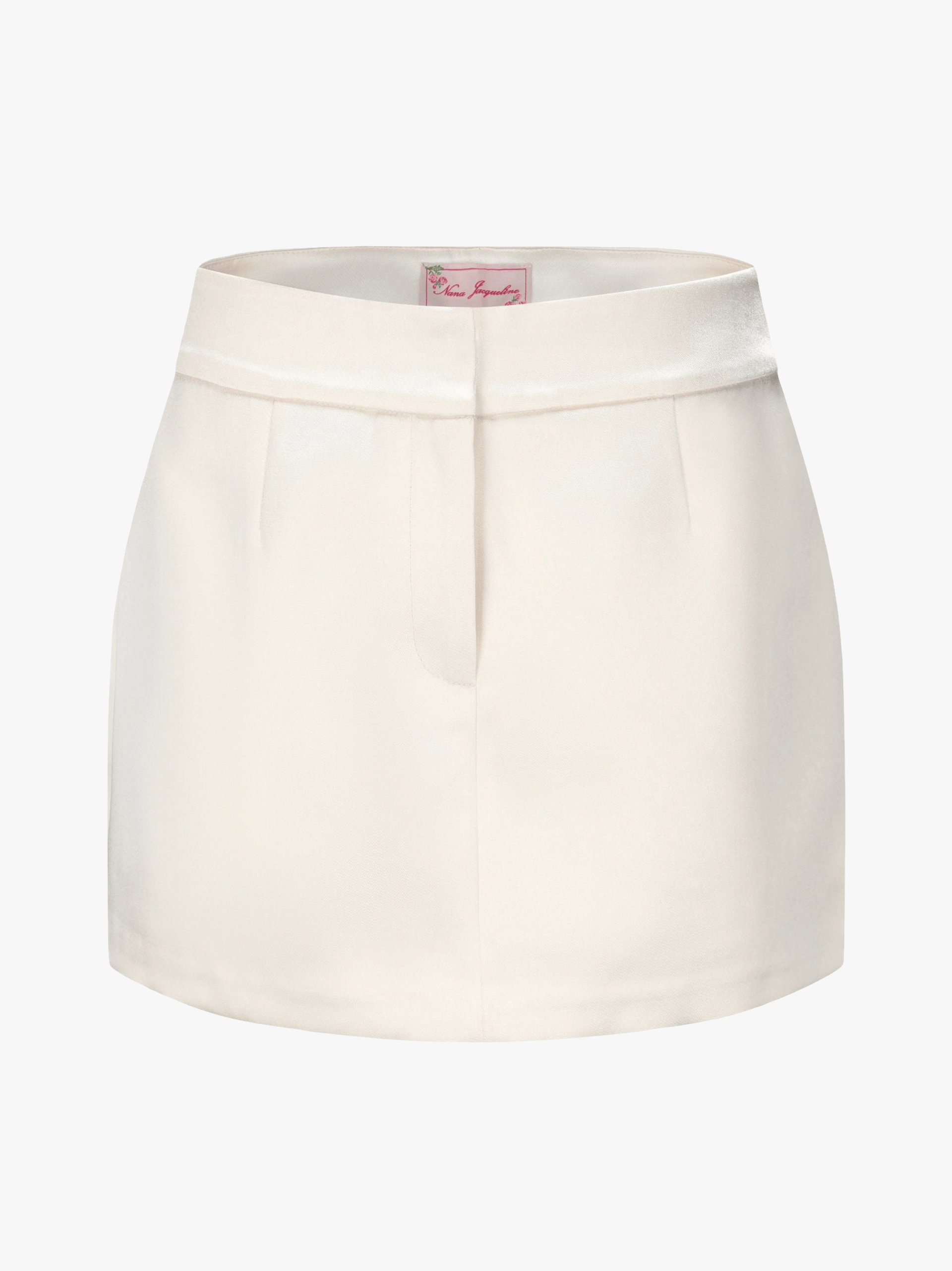 Elle Satin Mini Skirt (White) (Final Sale) in White made by Nana Jacqueline
