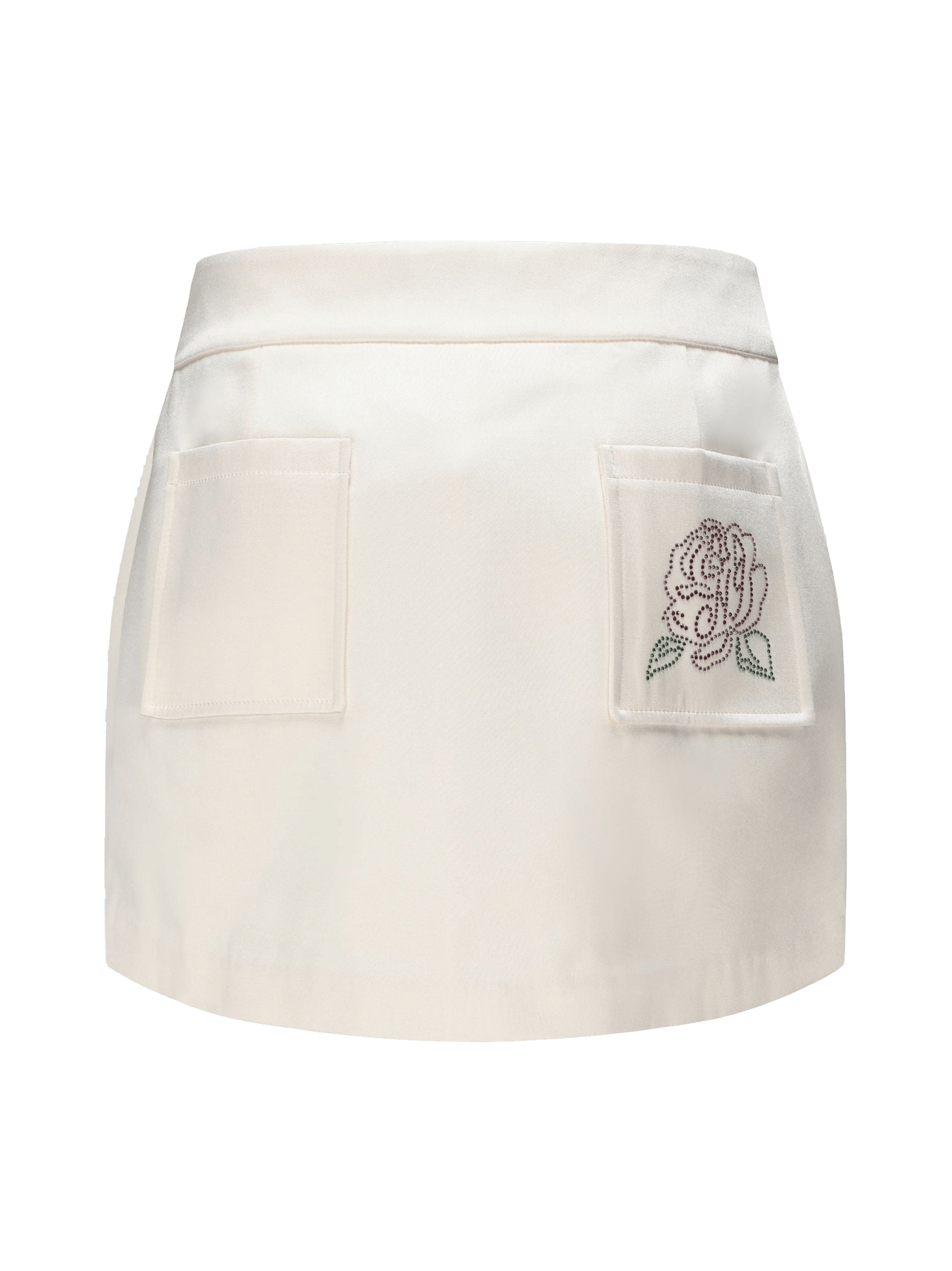 Elle Satin Mini Skirt (White) (Final Sale) in White made by Nana Jacqueline