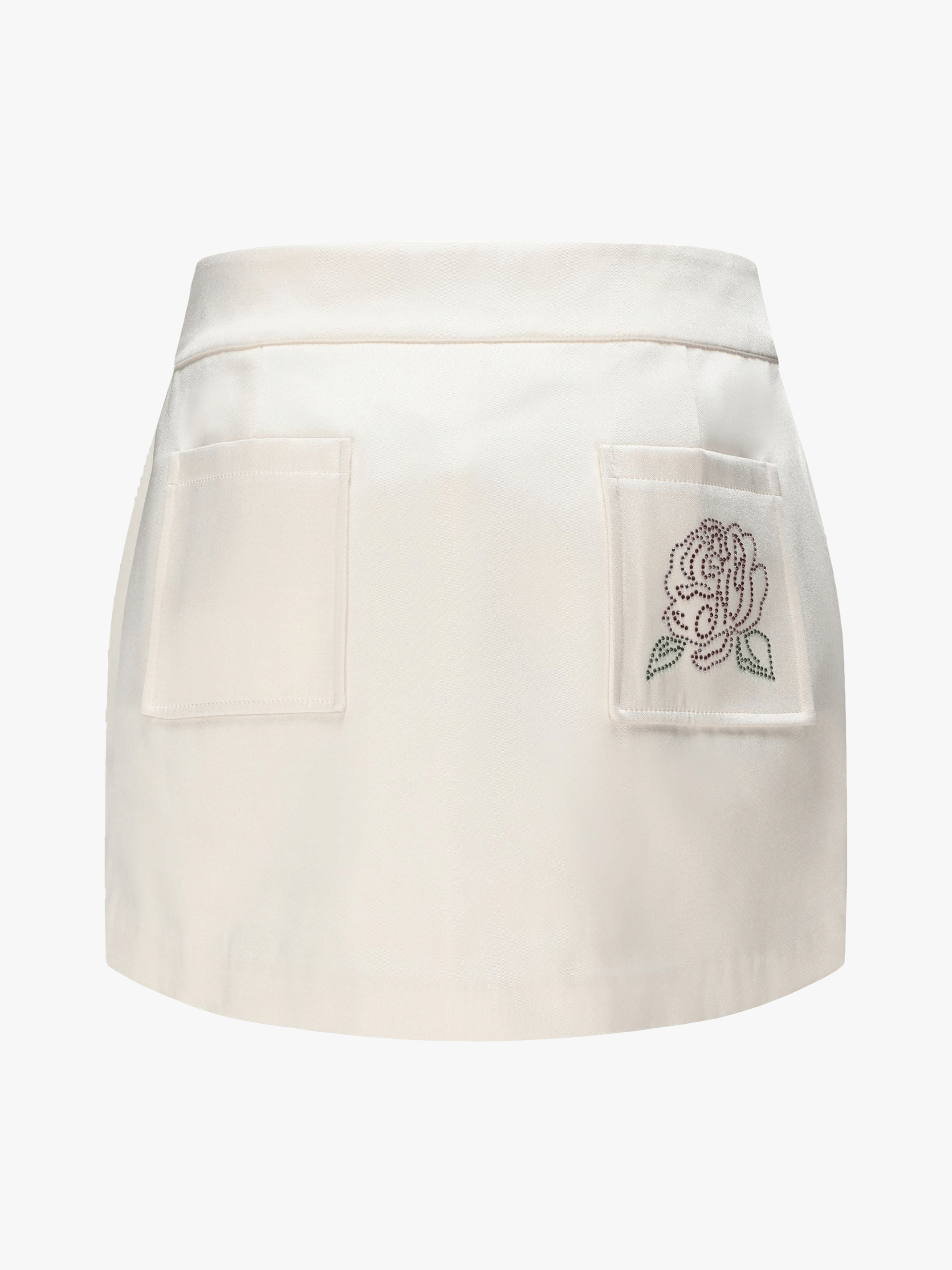Elle Satin Mini Skirt (White) (Final Sale) in White made by Nana Jacqueline