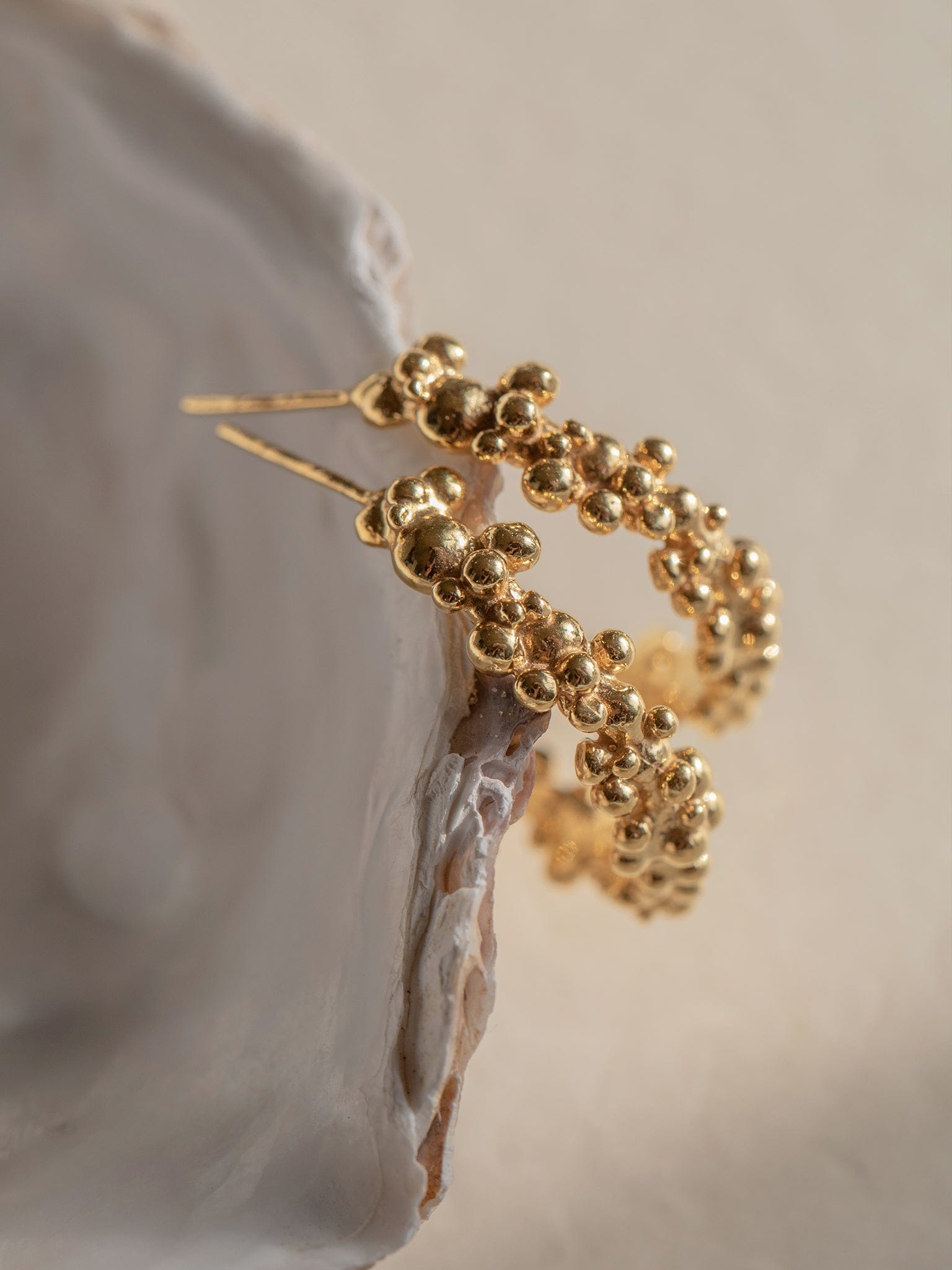 Céleste Deux Hoop Earrings Gold in Gold made by Eva Remenyi