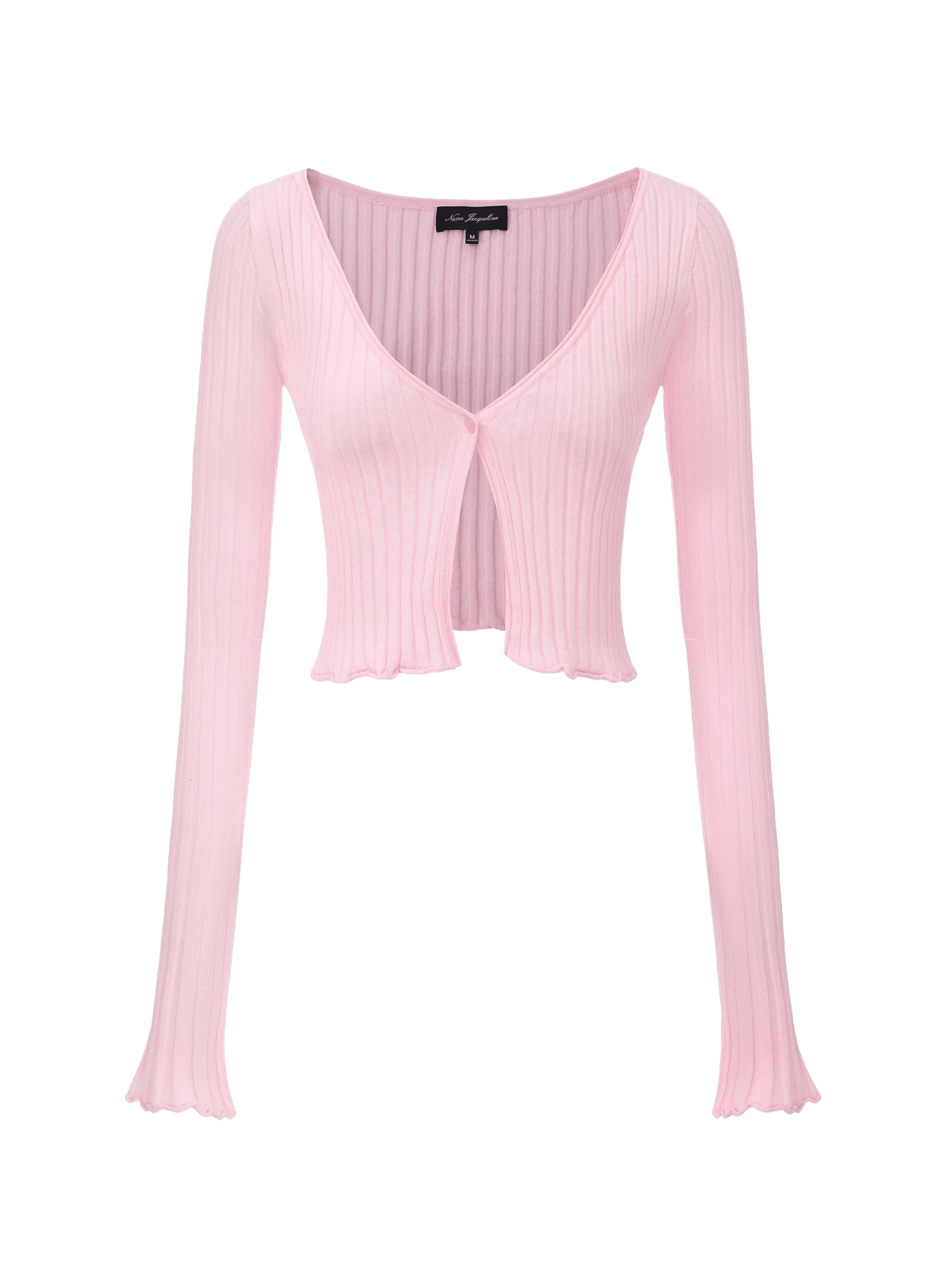 Jane Cropped Ribbed Pink Knit Cardigan made by Nana Jacqueline