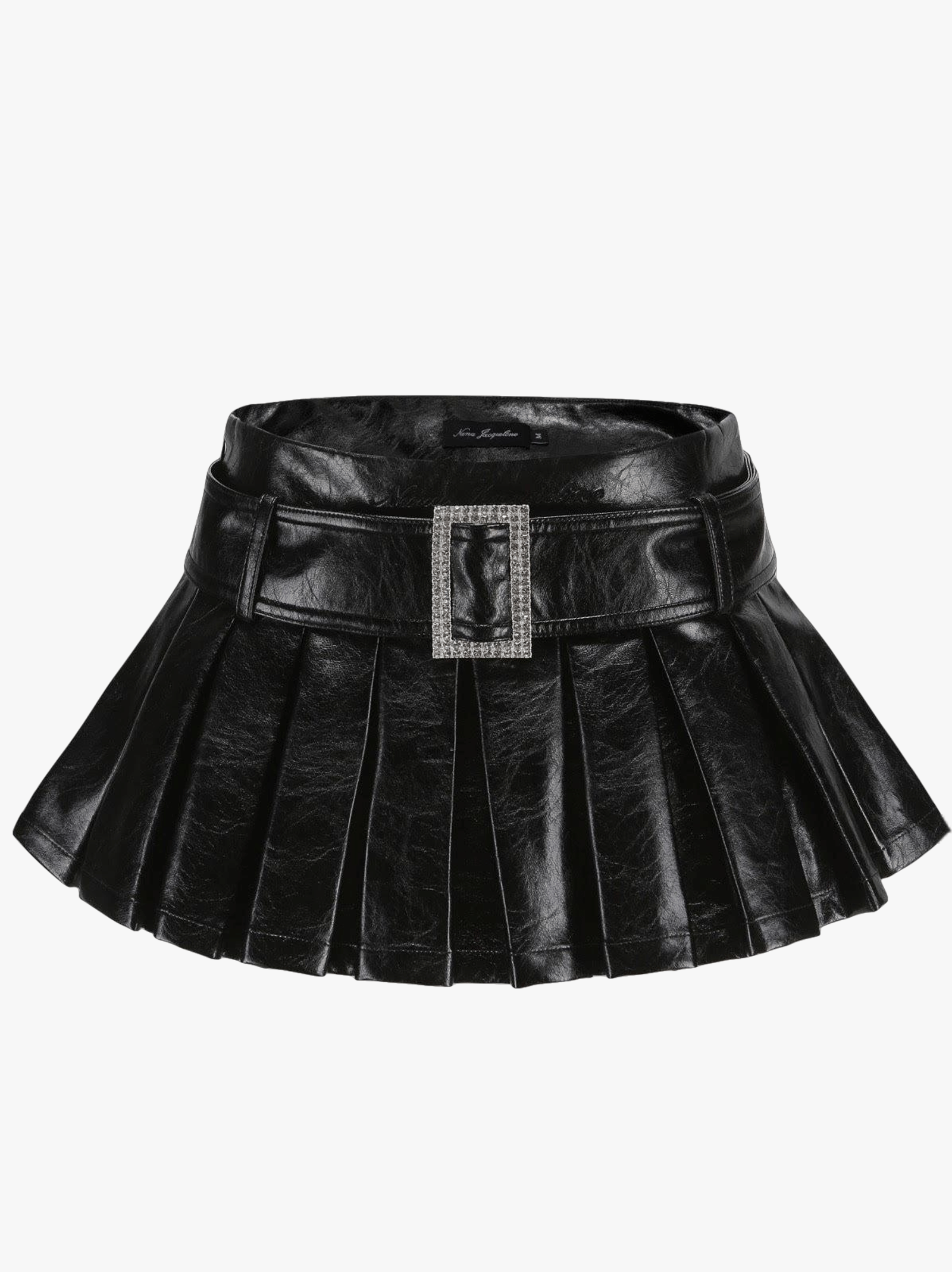 Teresa Leather Mini Skirt in Black made by Nana Jacqueline