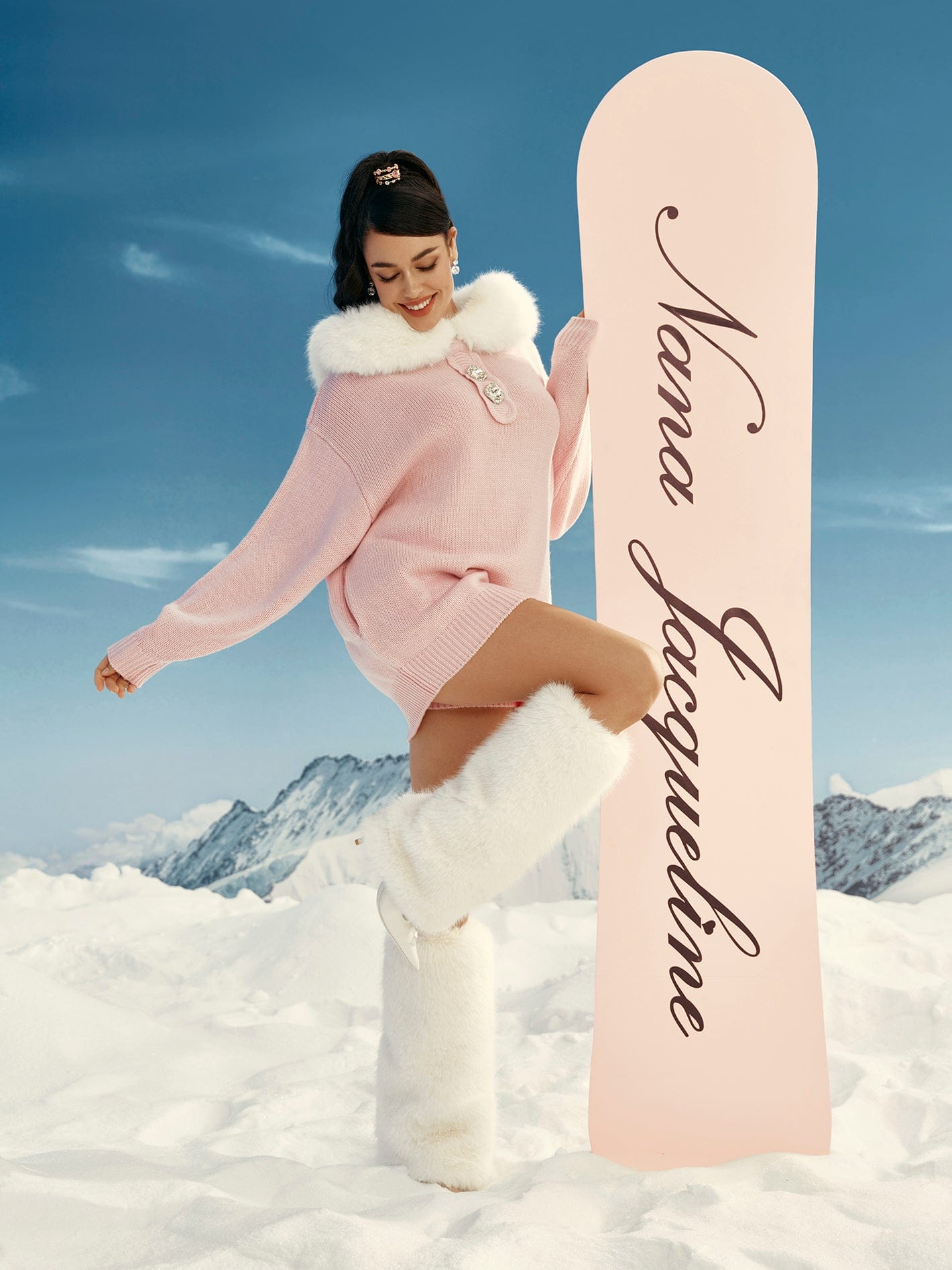 Ava Fur Sweatshirt (Pink) made by Nana Jacqueline