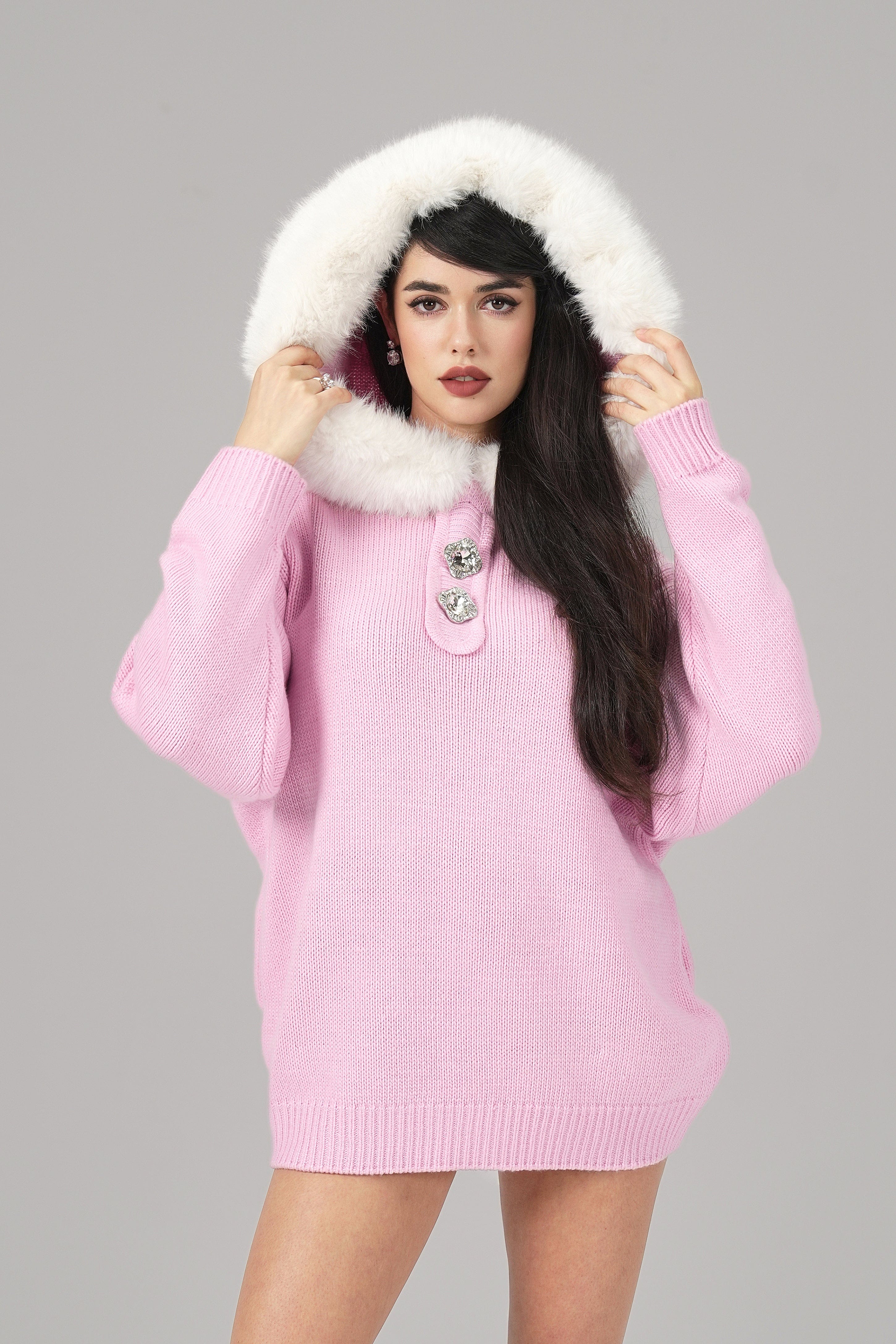 Ava Fur Sweatshirt (Pink) made by Nana Jacqueline