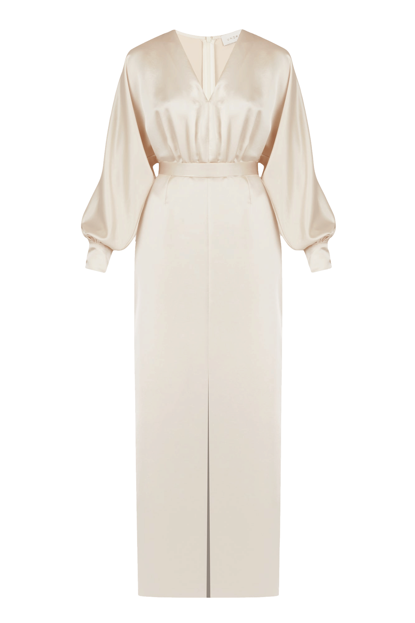 BECA beige cocktail dress with front slit in Beige made by UNDRESS