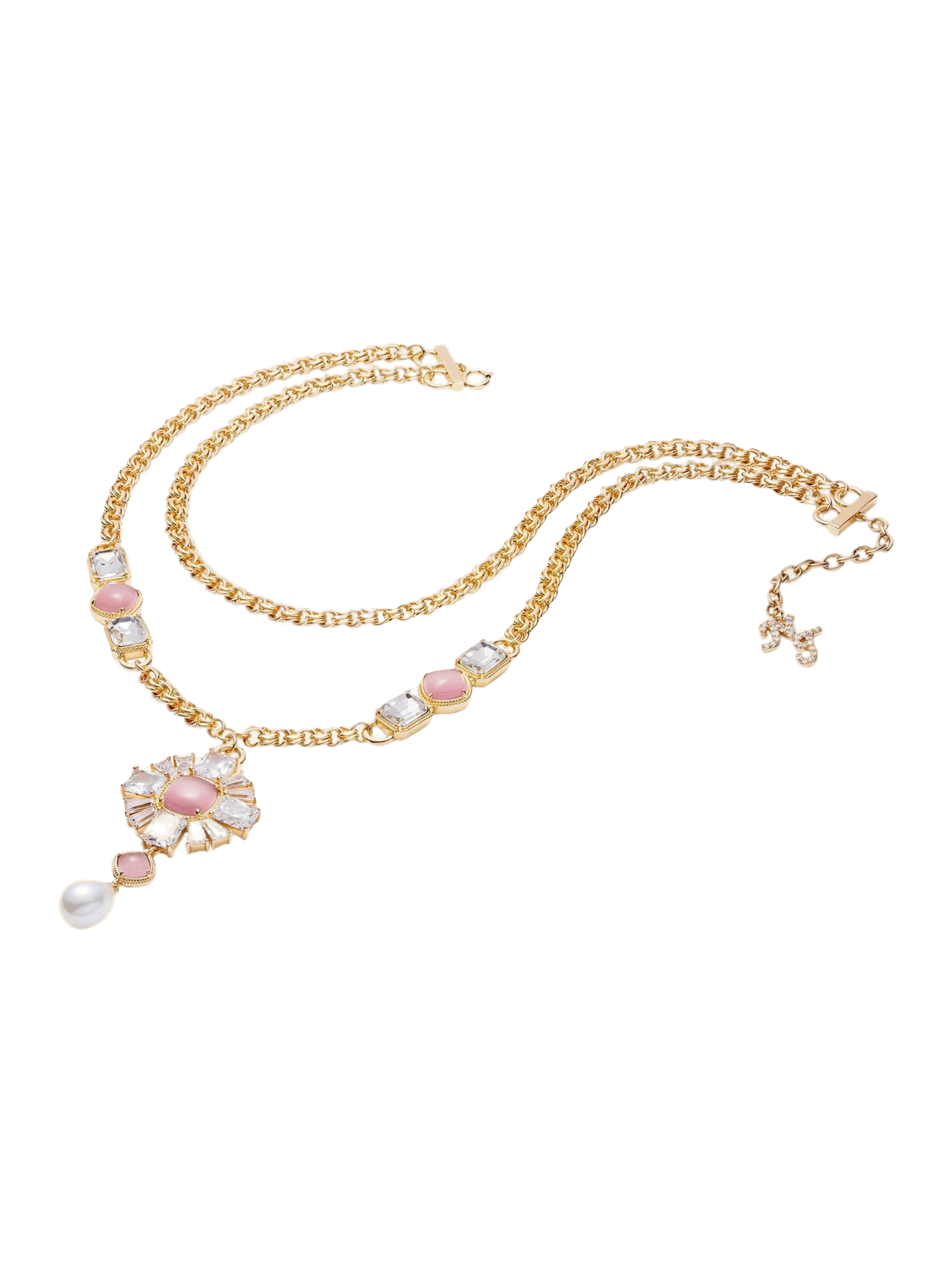 Cassandra Double Layer Pendant Necklace in Gold made by Nana Jacqueline