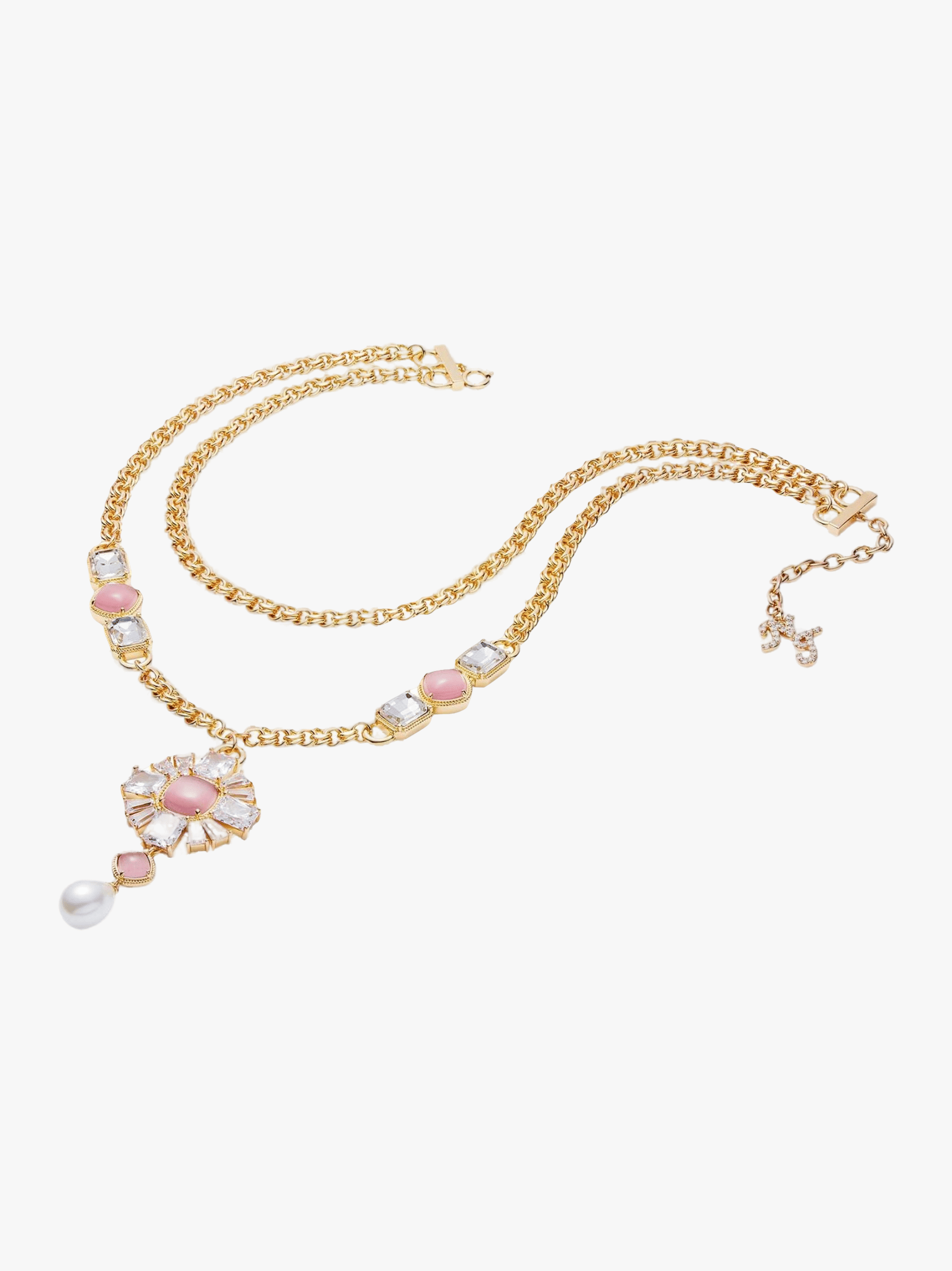 Cassandra Double Layer Pendant Necklace in Gold made by Nana Jacqueline