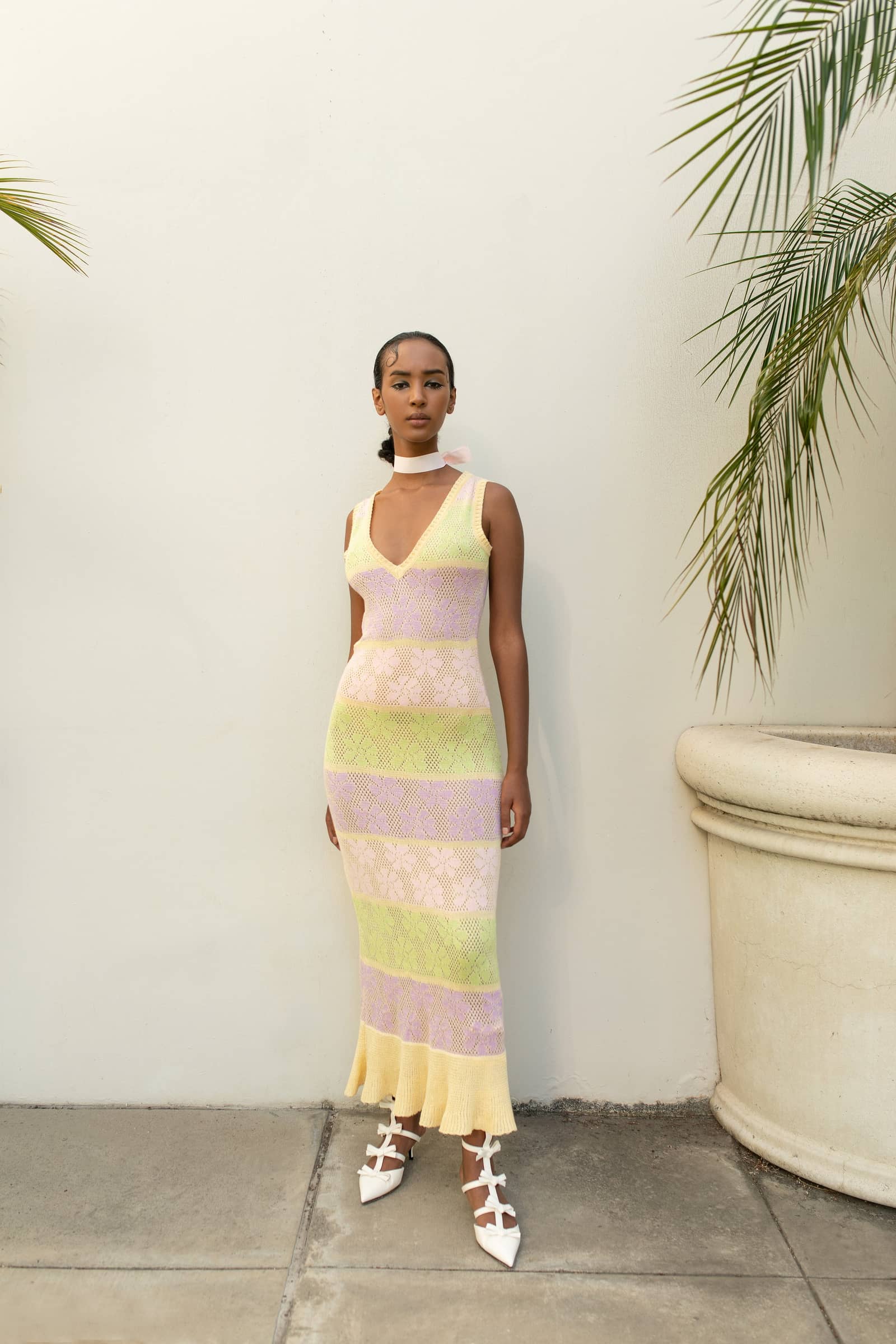 Rainbow Maxi Knit Dress made by ANDREEVA