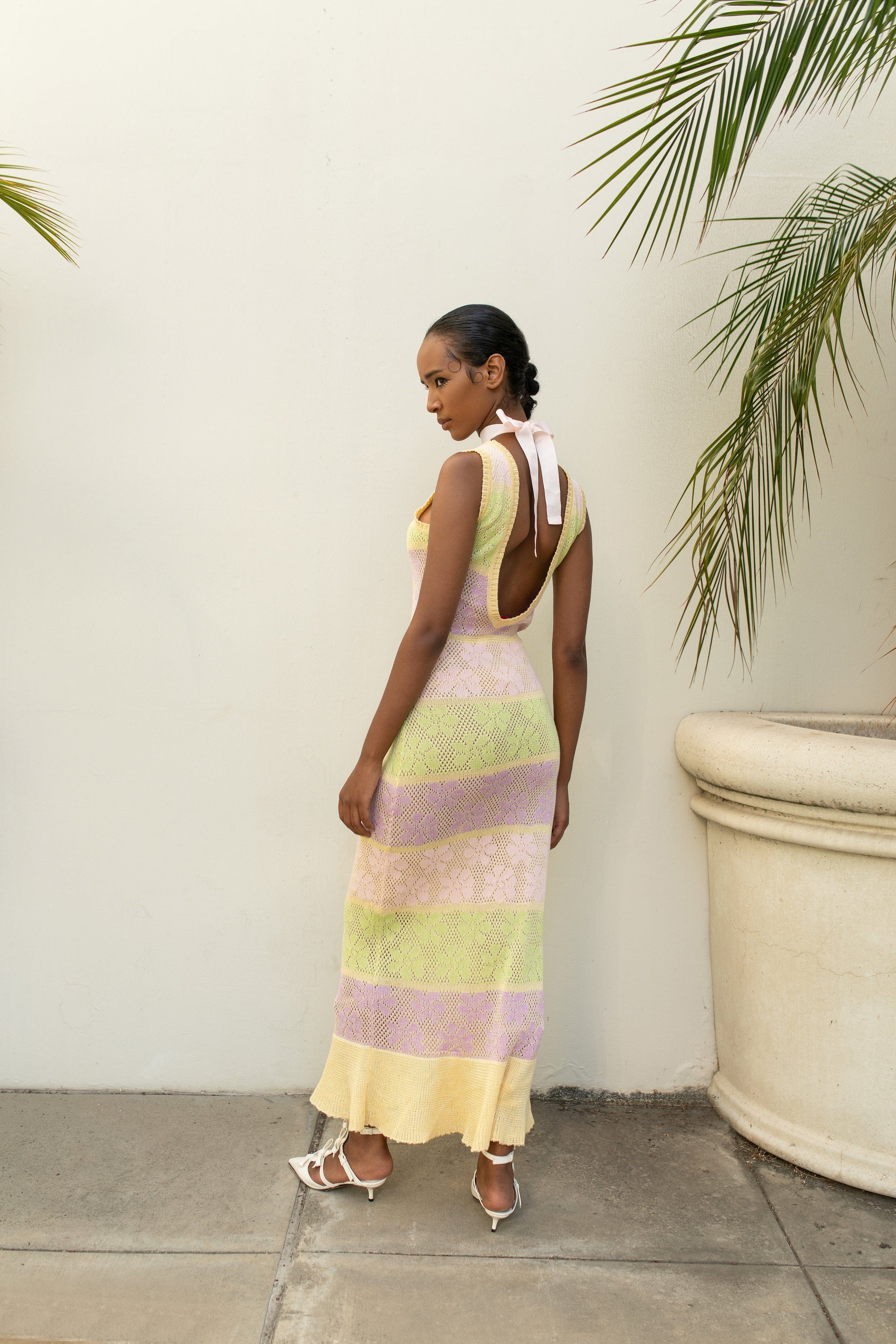 Rainbow Maxi Knit Dress made by ANDREEVA