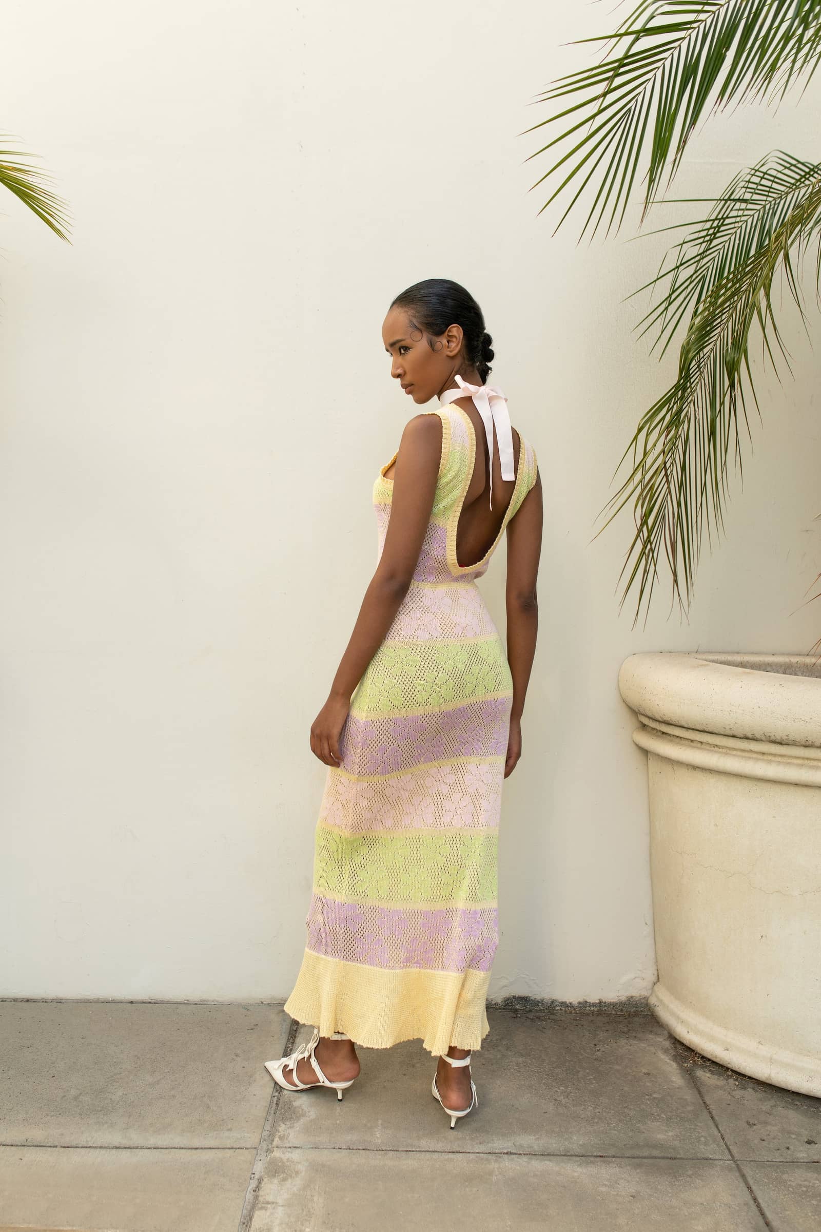 Rainbow Maxi Knit Dress made by ANDREEVA