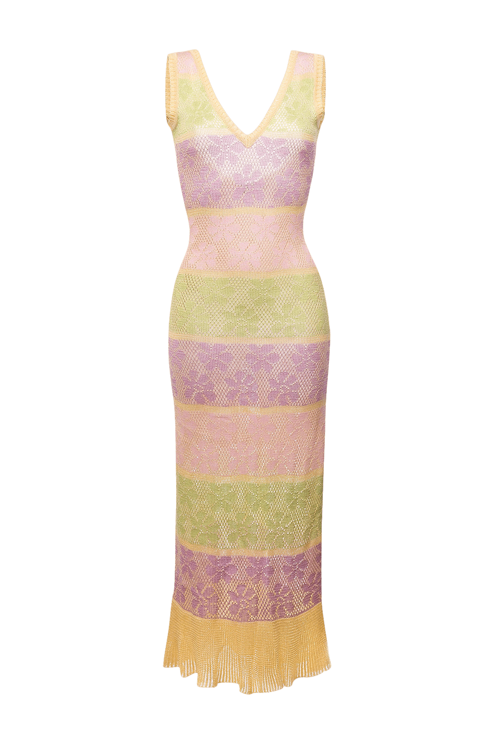 Rainbow Maxi Knit Dress made by ANDREEVA