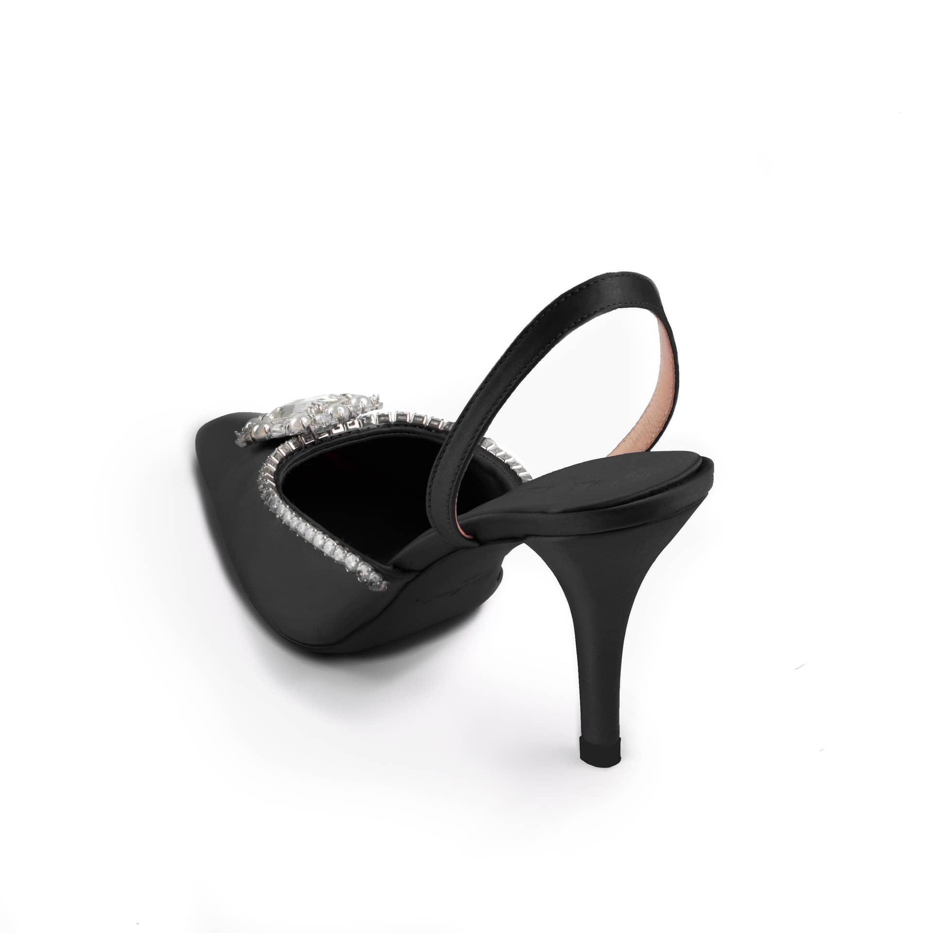 Black Nia Heels (Final Sale) in Black made by Nana Jacqueline