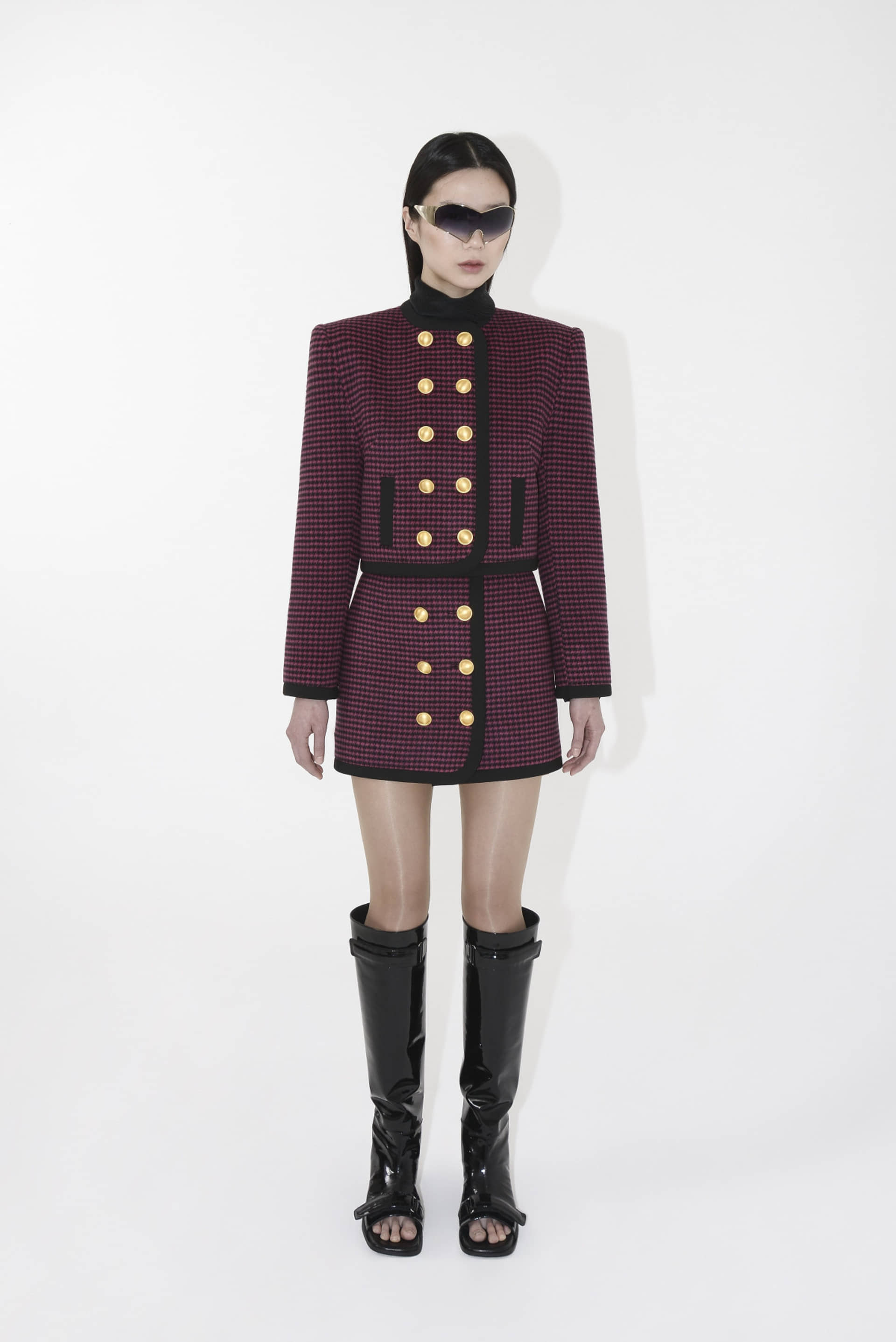 WOOL CROPPED DOUBLE-BREASTED BLAZER made by KEBURIA