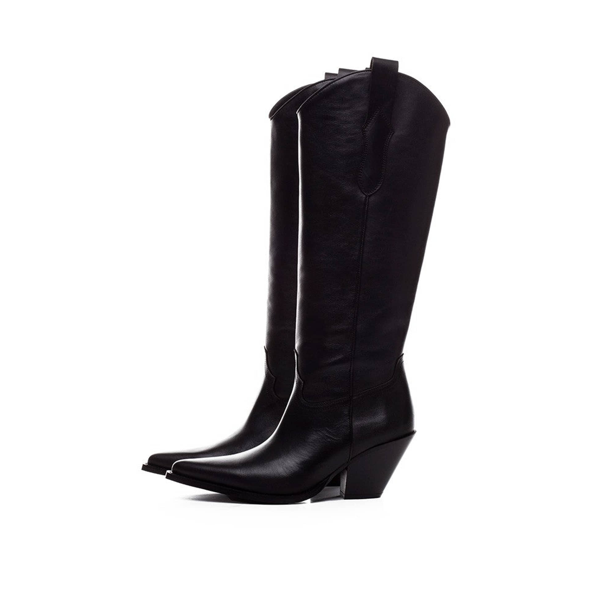 TORAL HIGH BLACK LEATHER BOOTS in Black made by Toral