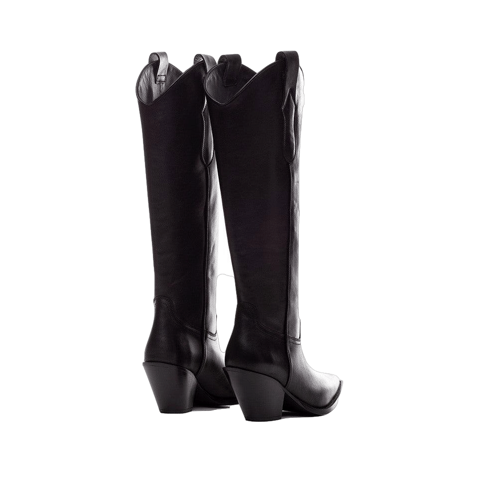 TORAL HIGH BLACK LEATHER BOOTS in Black made by Toral