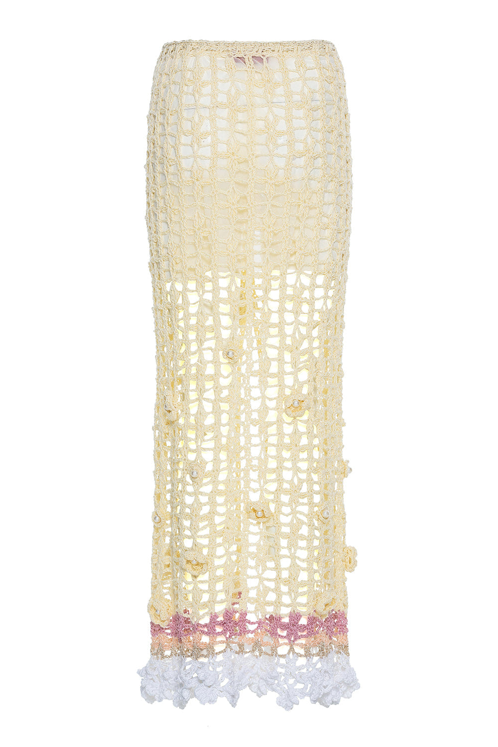 Vanilla Multicolor Handmade Crochet Skirt made by ANDREEVA