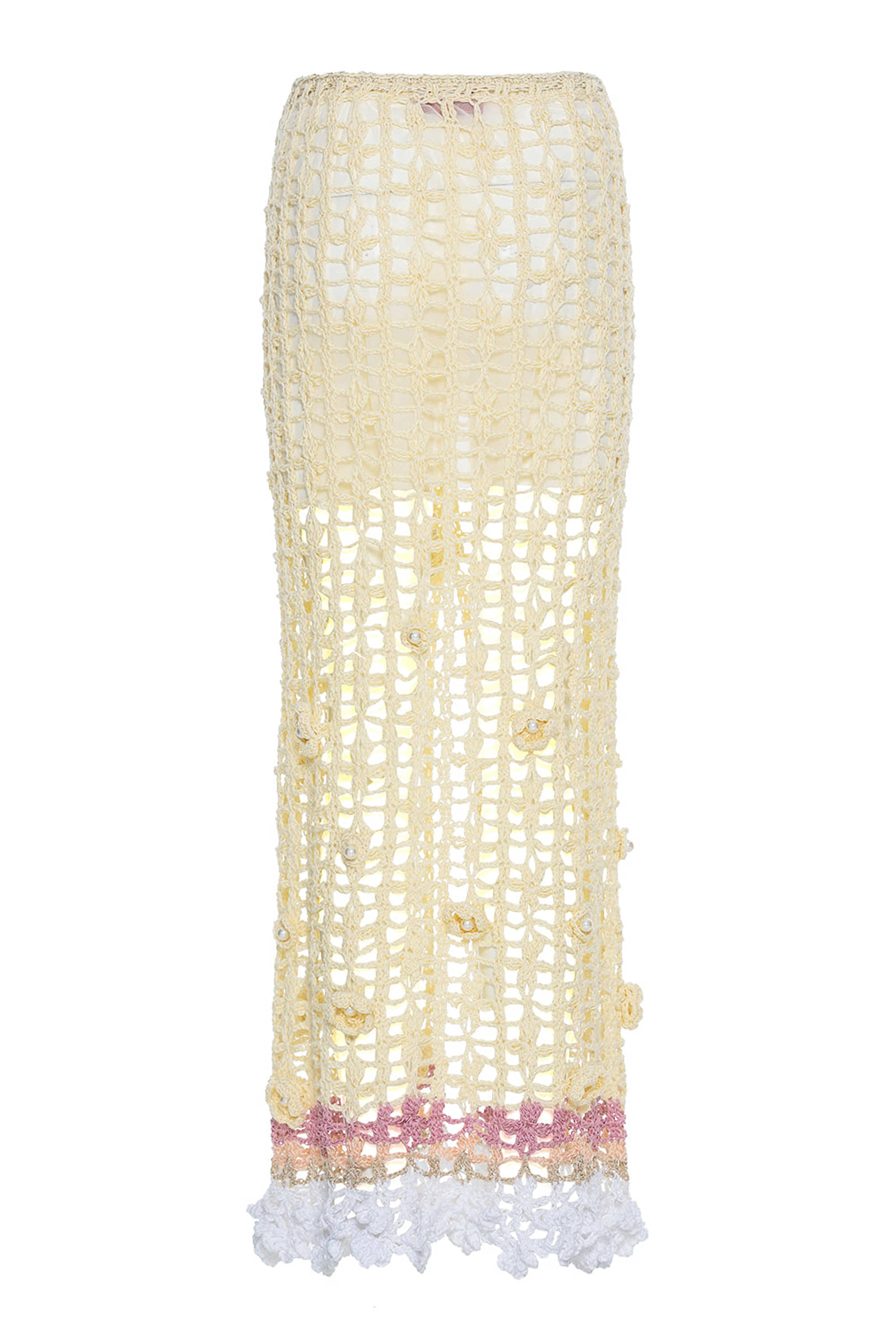 Vanilla Multicolor Handmade Crochet Skirt made by ANDREEVA