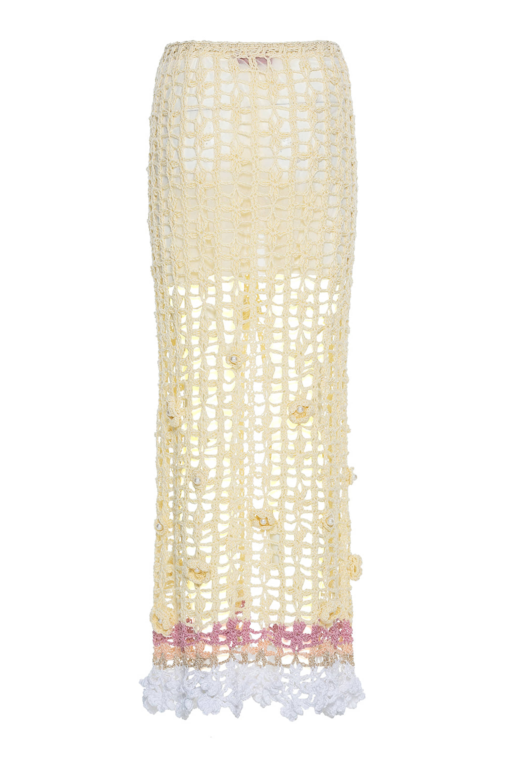 Vanilla Multicolor Handmade Crochet Skirt made by ANDREEVA