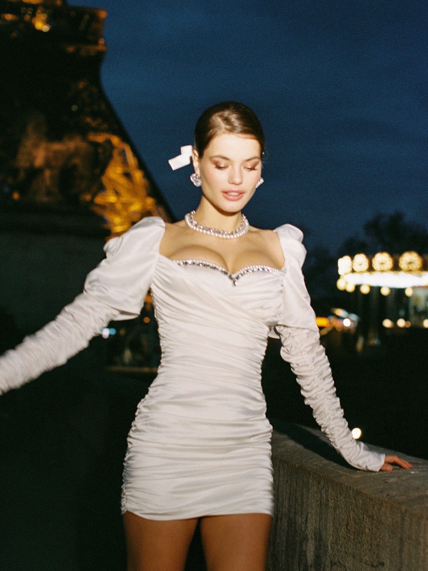 Daphne Satin Dress (White) made by Nana Jacqueline