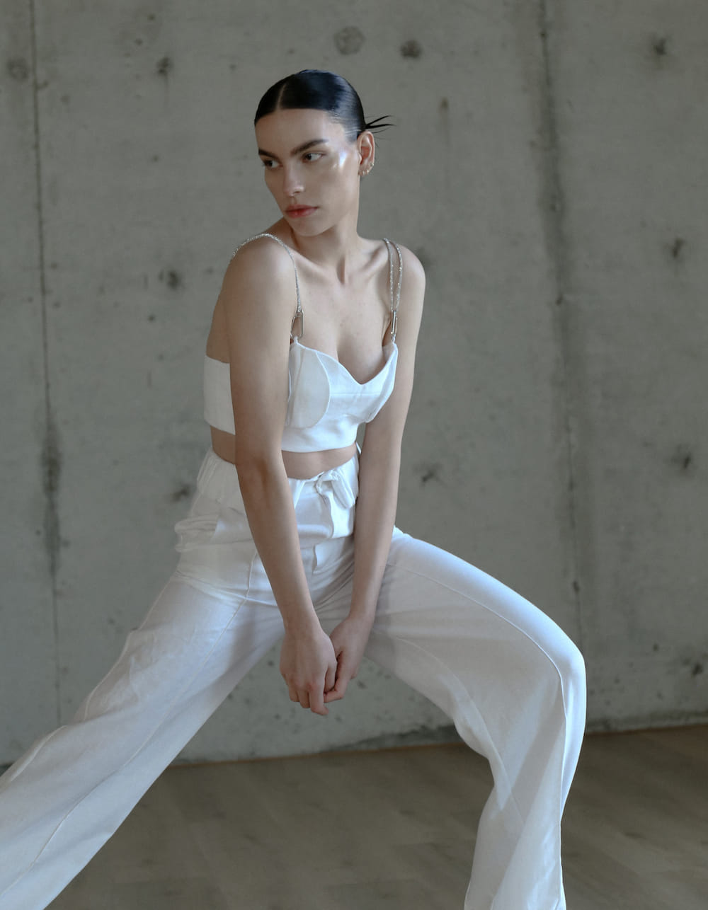 ANJA White Pants High Waisted made by MAET