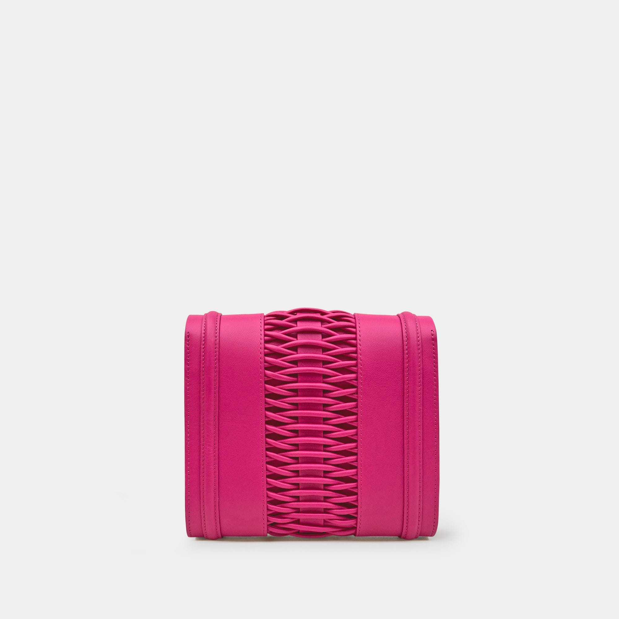 Mini Giovanna fuchsia braided clutch made by Yliana Yepez