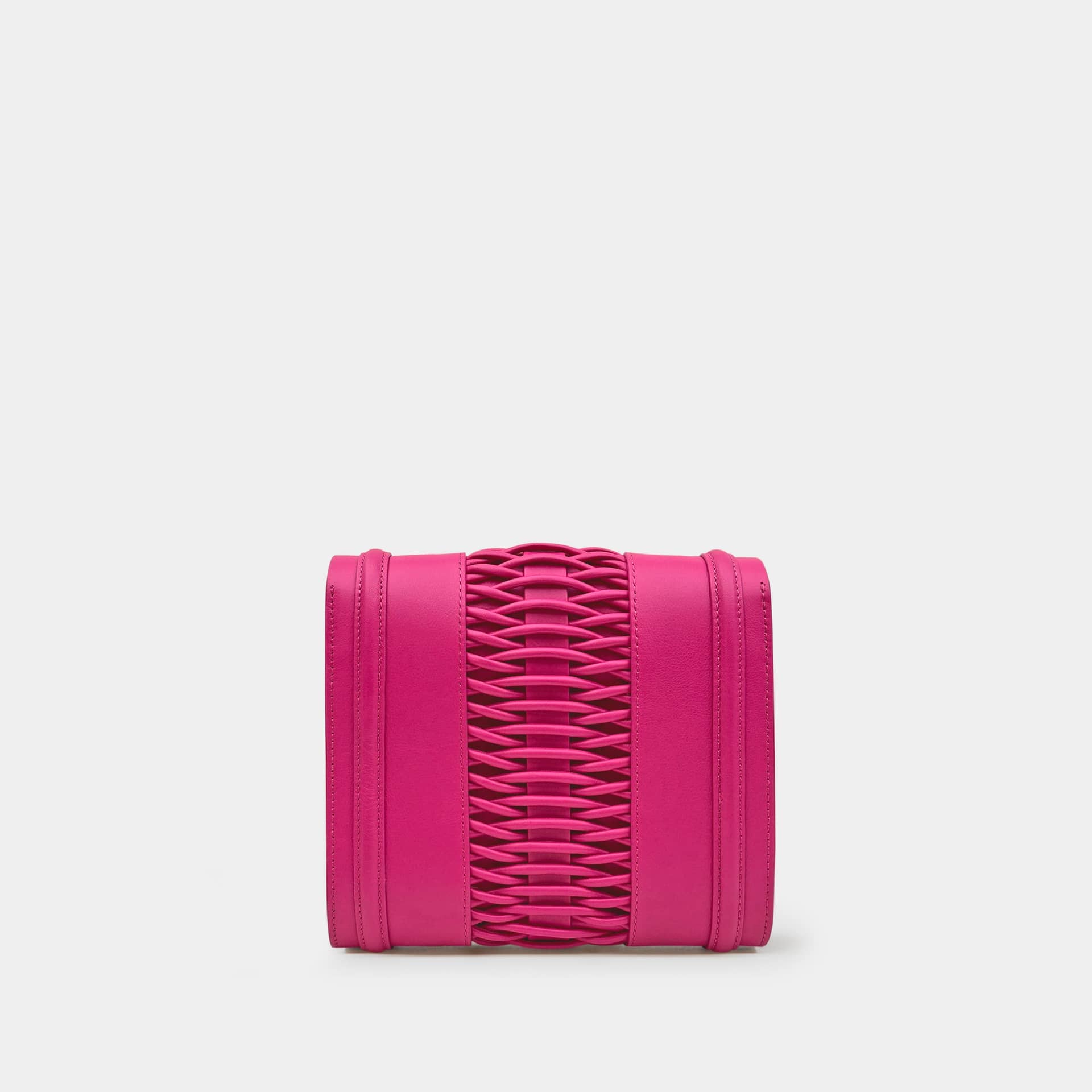 Mini Giovanna fuchsia braided clutch made by Yliana Yepez
