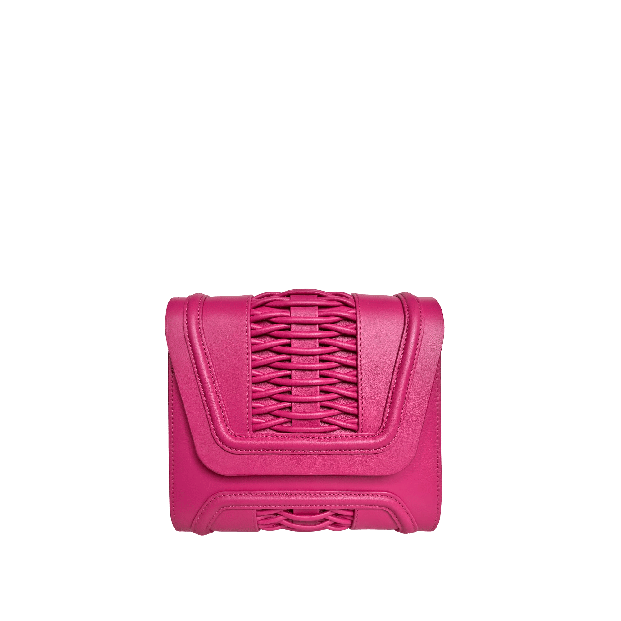 Mini Giovanna fuchsia braided clutch made by Yliana Yepez