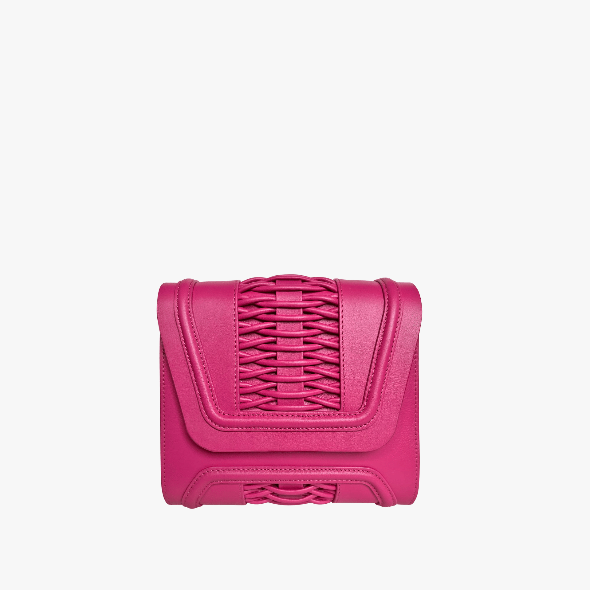 Mini Giovanna fuchsia braided clutch made by Yliana Yepez