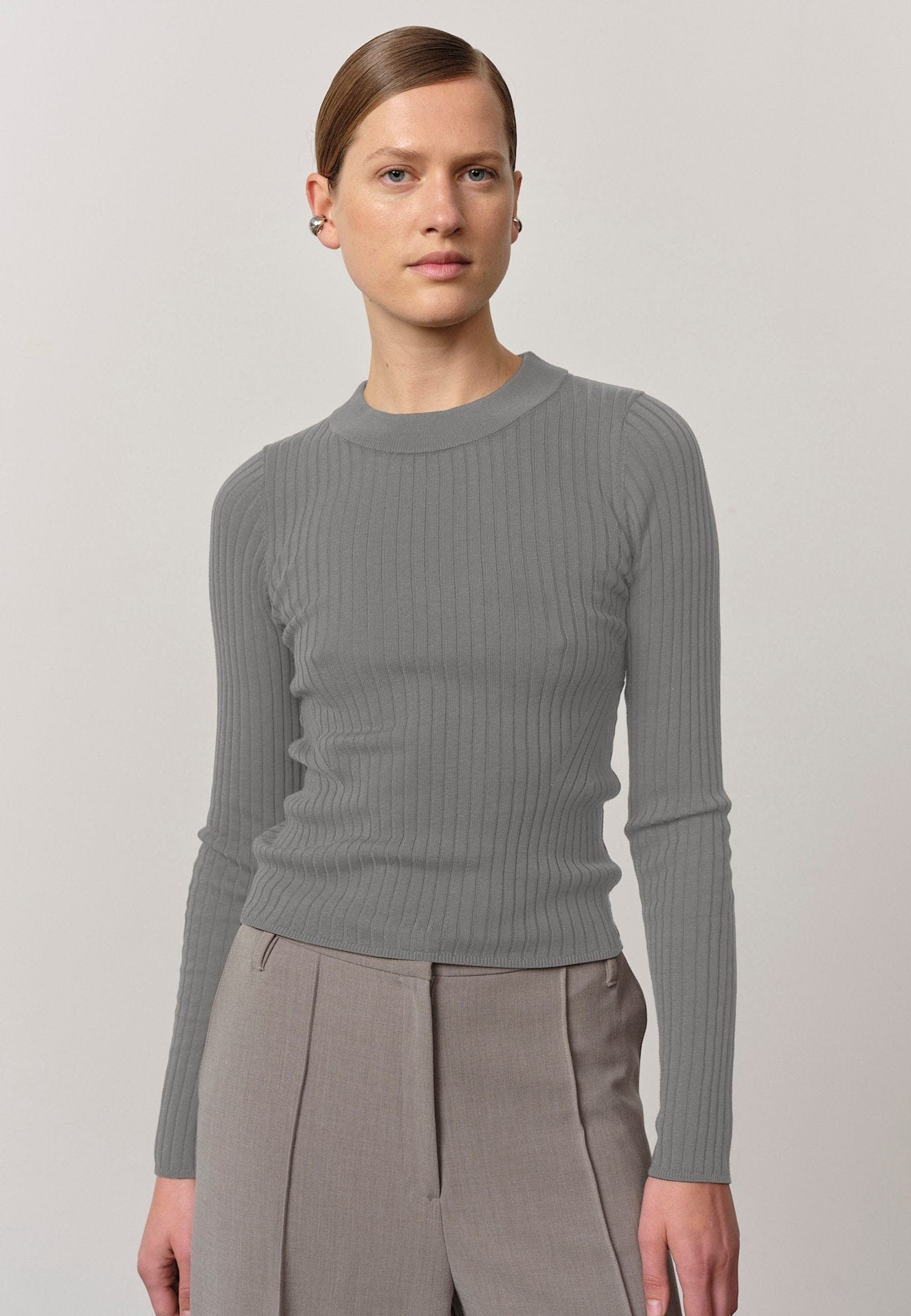 Daniella Knit Blouse - Light Grey made by HERSKIND