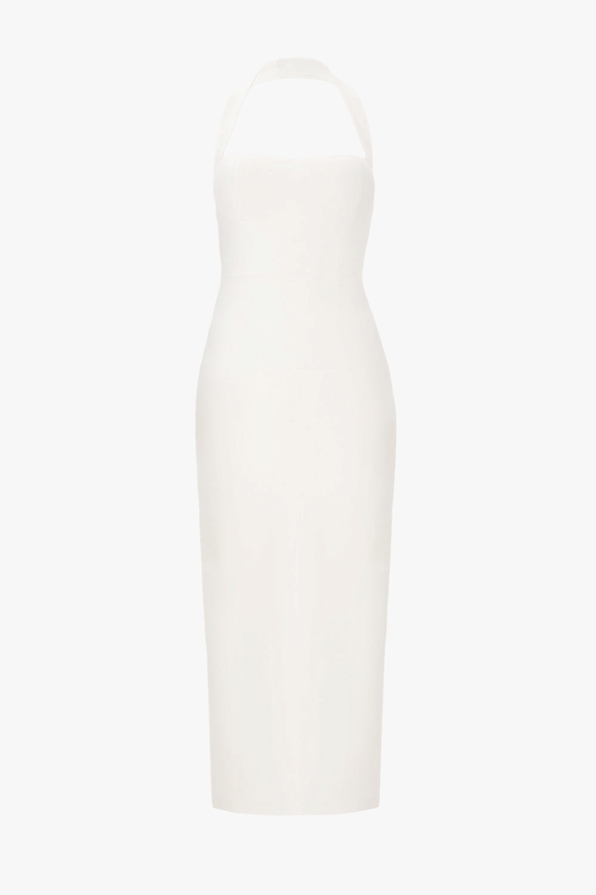 Zoa White Bustier Midi Dress made by Lora Istanbul