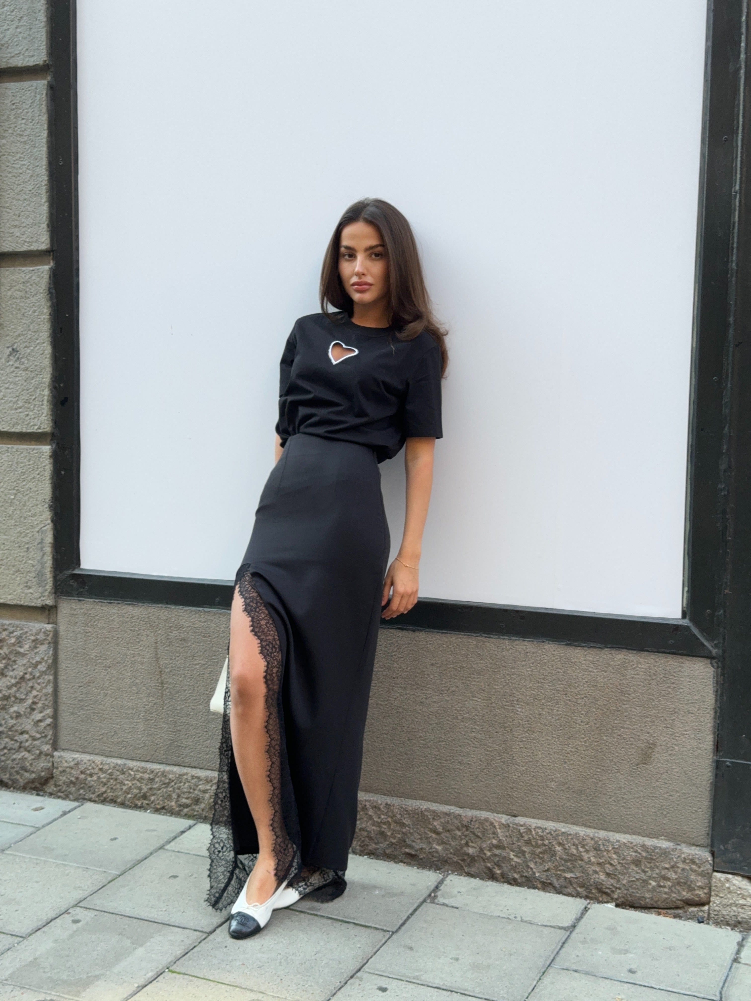 Heart T-shirt Black made by CLOEYS