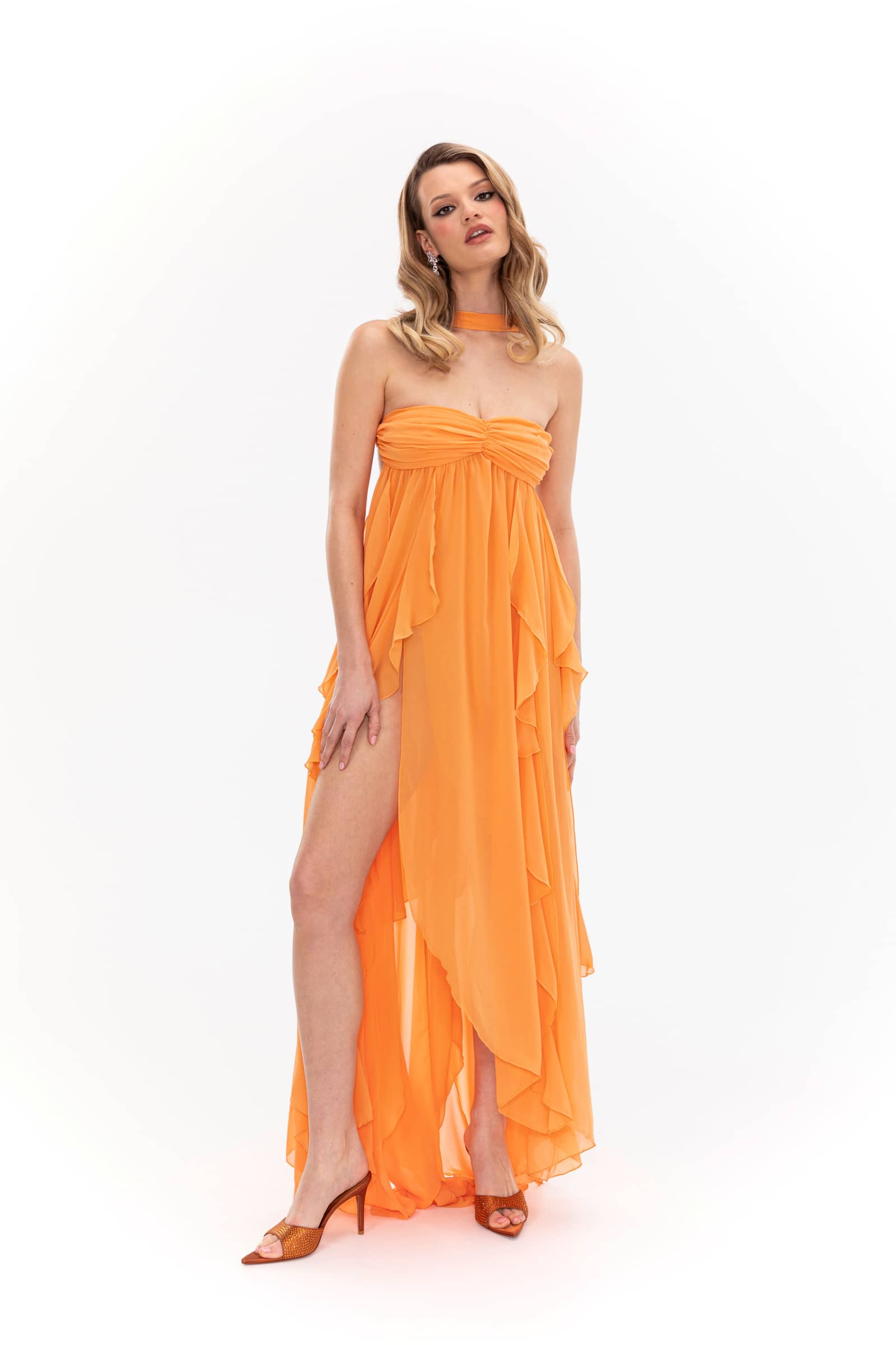 Mariah Dress (Orange) made by Nana Jacqueline