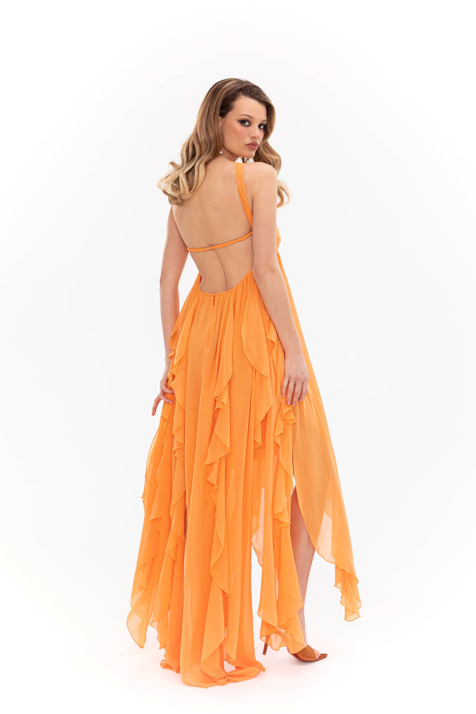 Mariah Dress (Orange) made by Nana Jacqueline