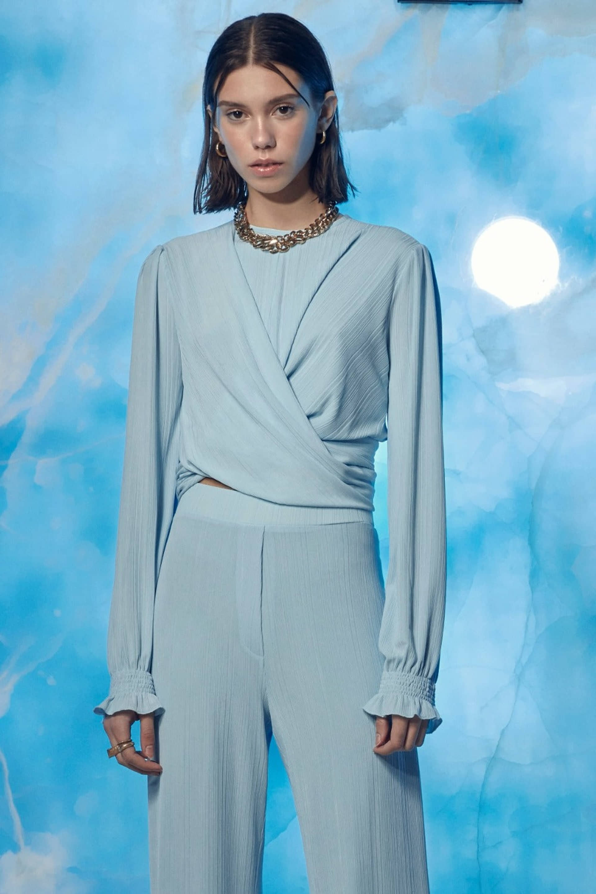 Orvell Light-Weight Knitted Drapped Top made by Nazli Ceren