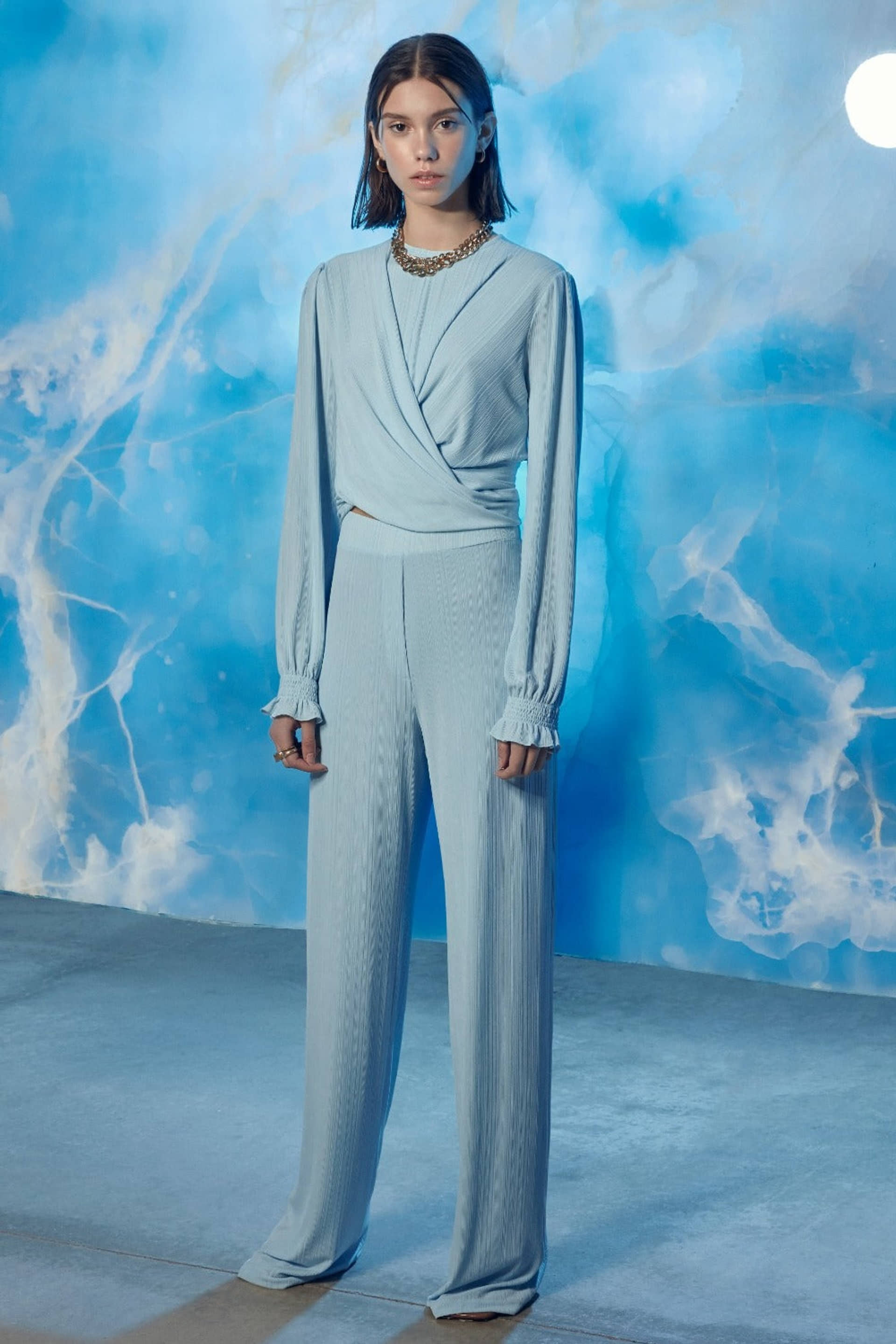 Orvell Light-Weight Knitted Drapped Top made by Nazli Ceren