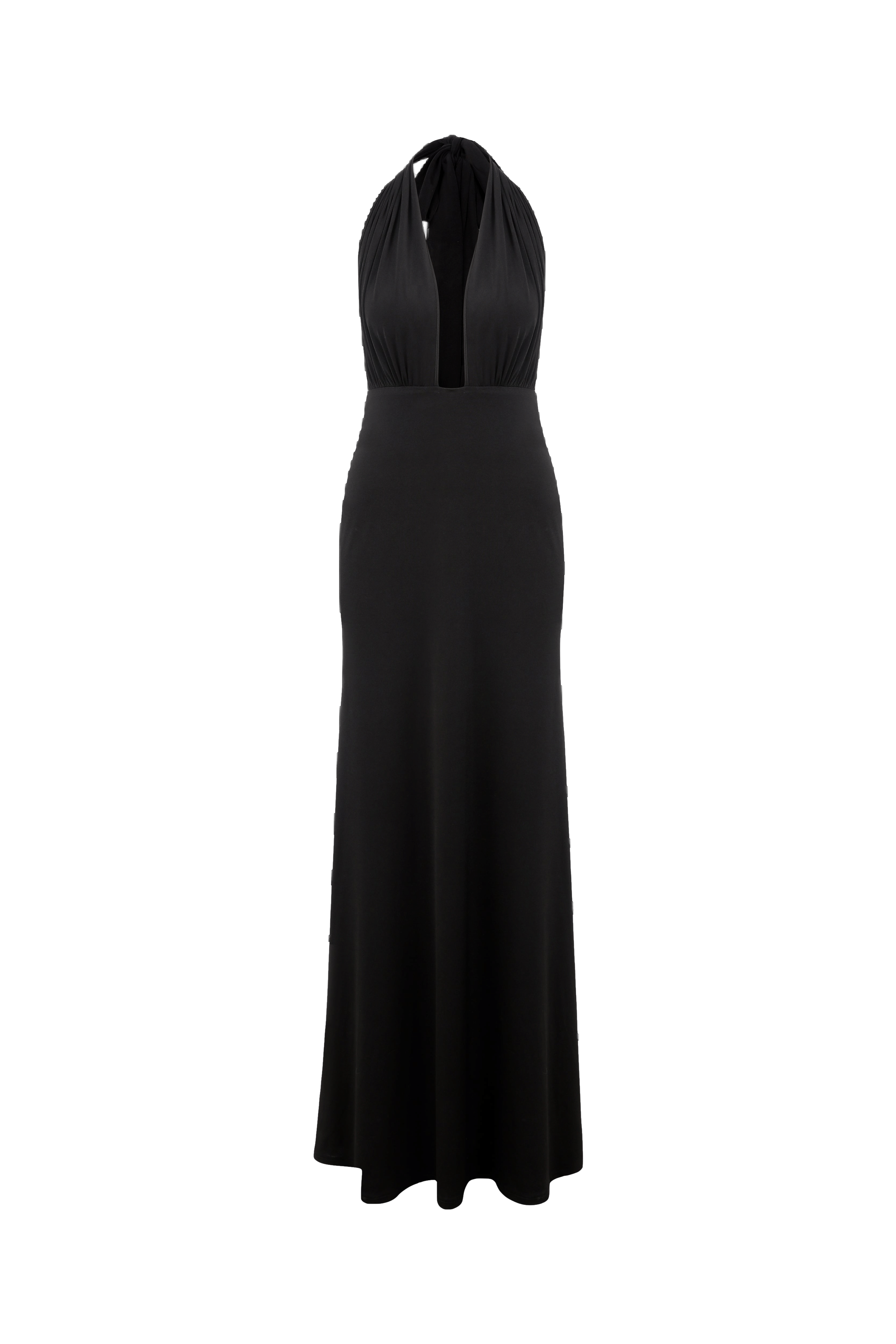 Ines Jersey Long Dress in Noire in Black made by Nazli Ceren