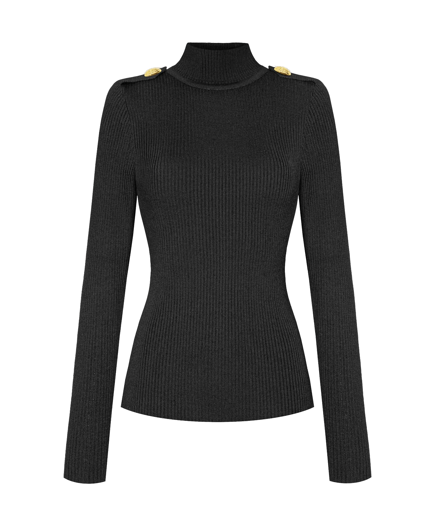 BLACK MERINO WOOL GOLF made by BENU Studio