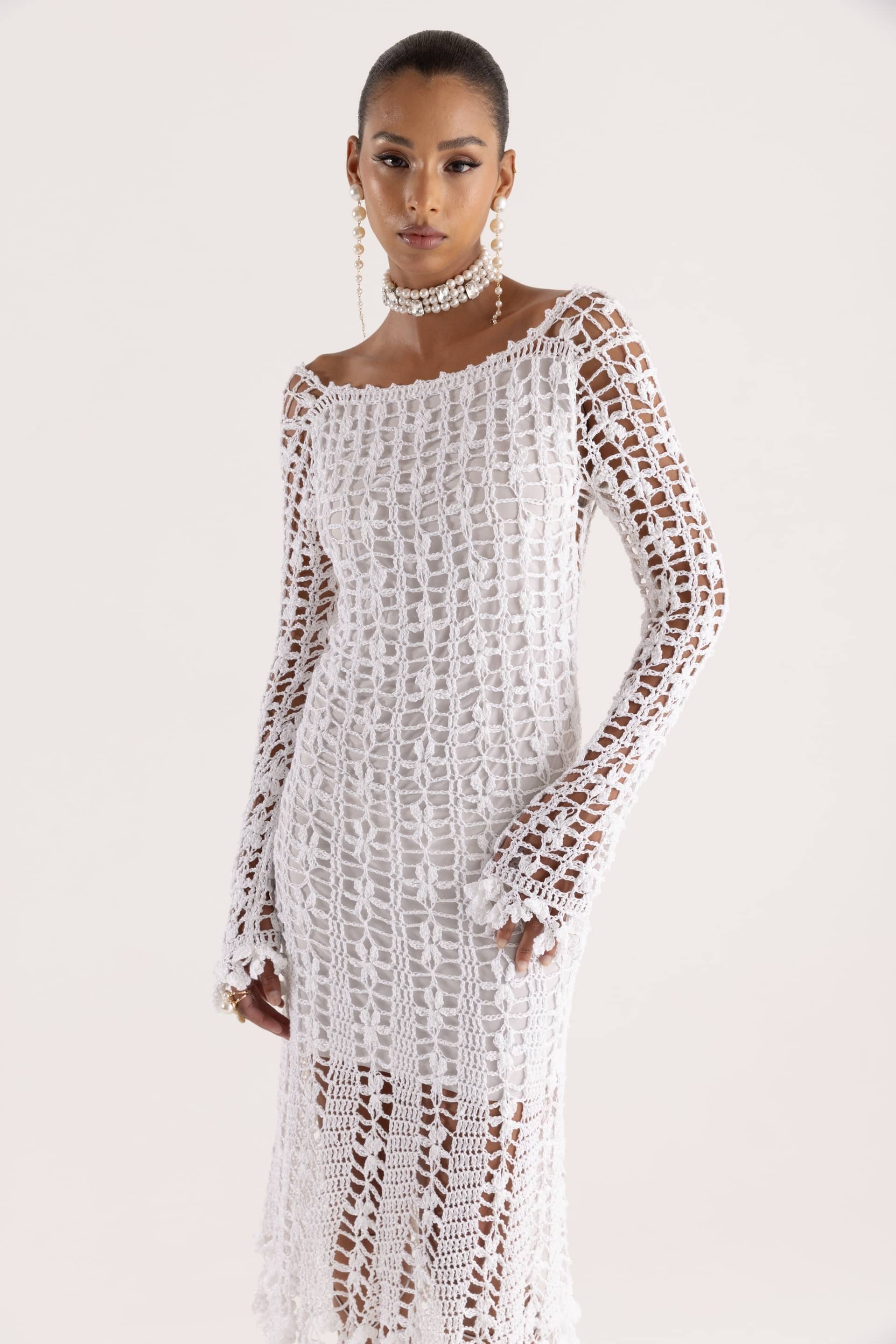 Vanilla White Midi Dress made by ANDREEVA