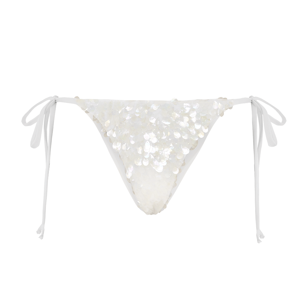 Sienna Sequin Embroidery Bikini Bottoms made by Oceanus Swimwear