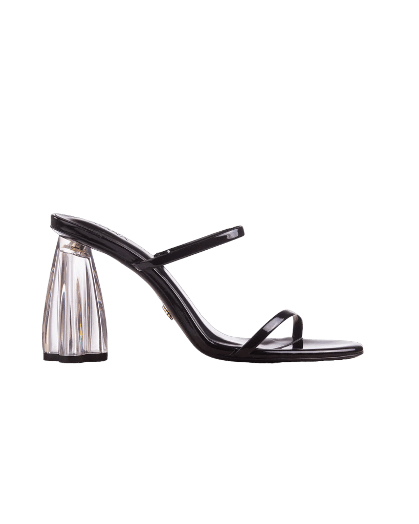 Fiorellini Glass Heel 95 Black Patent in Black made by ATANA